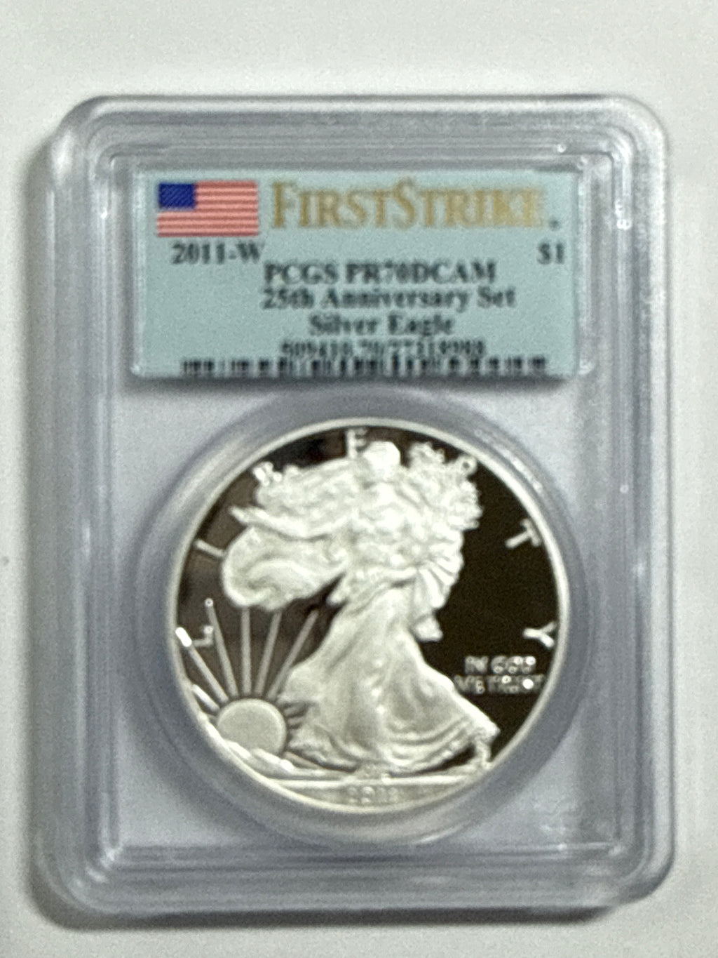2011  Silver Eagle PCGS First Strike 5- piece set 25th Anniversary with Display Box