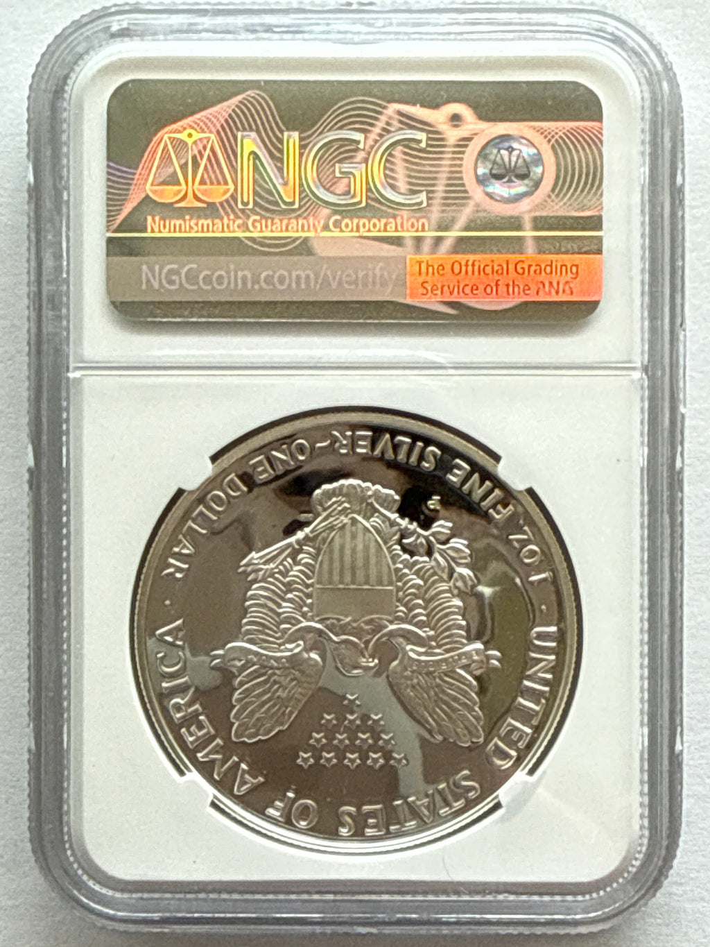 1993-P American Silver Eagle NGC 1 oz PF70 UCAM  J. M. Mercanti hand signed pop #8 Art Label