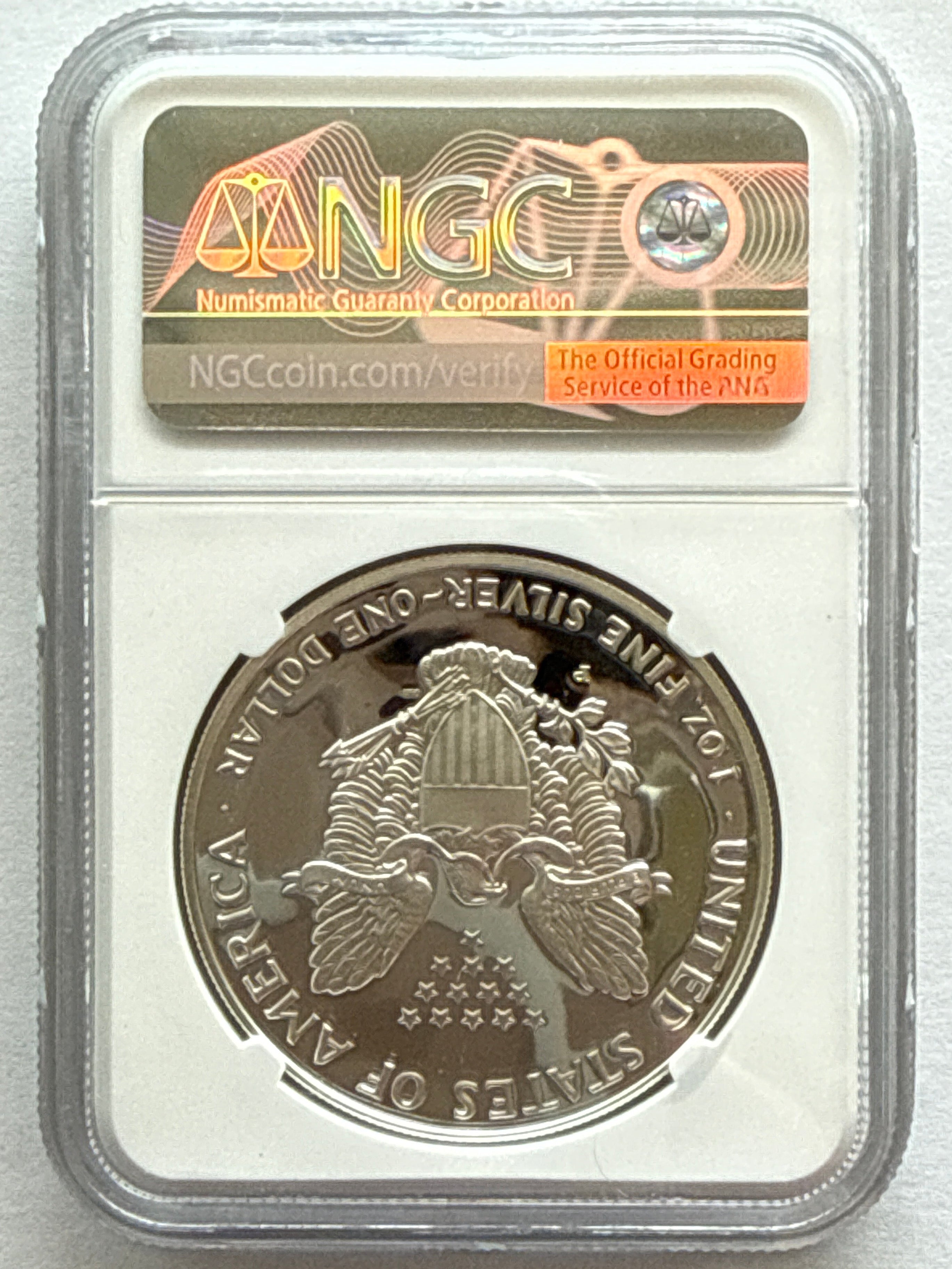 1993-P American Silver Eagle NGC 1 oz PF70 UCAM  J. M. Mercanti hand signed pop #8 Art Label