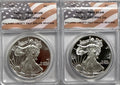 2009 American Silver Eagle ANACS $1 Silver Walking Liberty Half Dollar Reverse PR69 DCAM Proof Overstrike 1oz 2-Coin Box Set