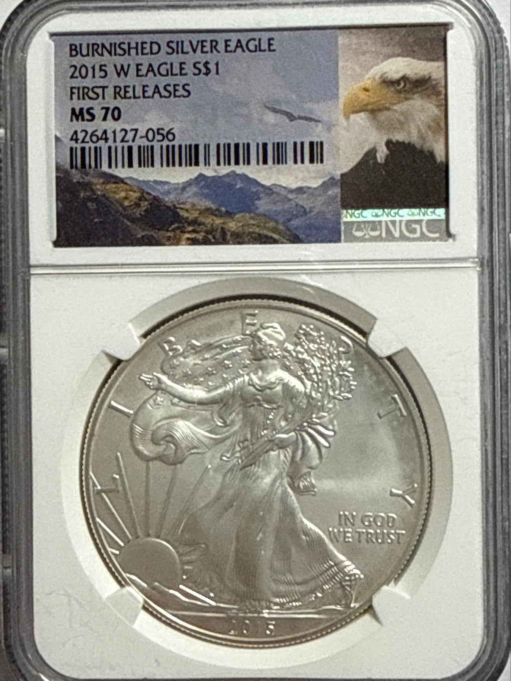 2015-W Burnished American Silver Eagle NGC MS70 First Release