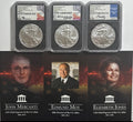 2021 (P) American Heraldic Silver Eagle T-1 Emergency Production 3-Coin Box Set NGC FDOI MS70 Mercanti/Jones/Moy