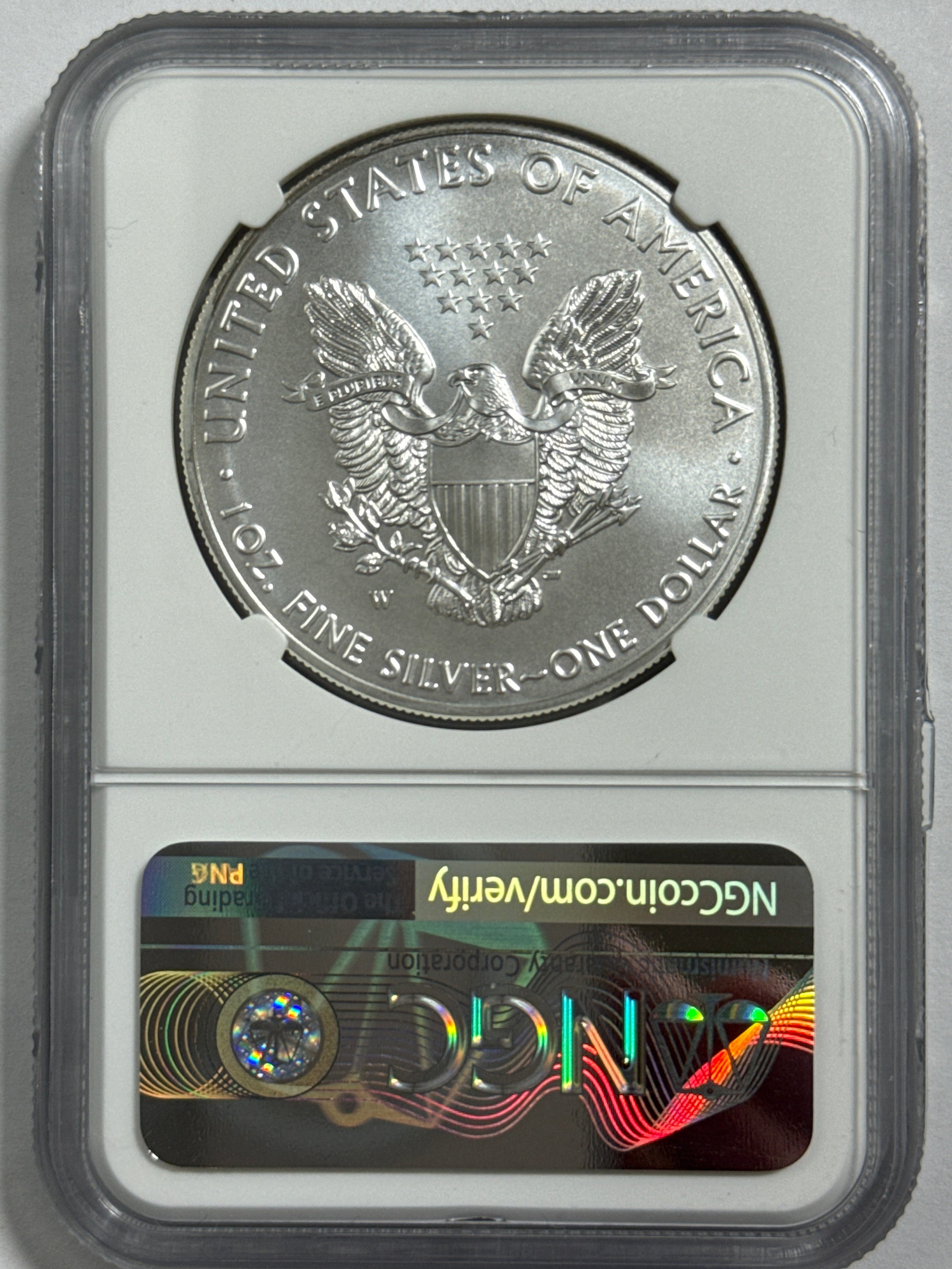 2017-W Burnished American Silver Eagle NGC MS70 FDOI FL John Mercanti Hand Signed