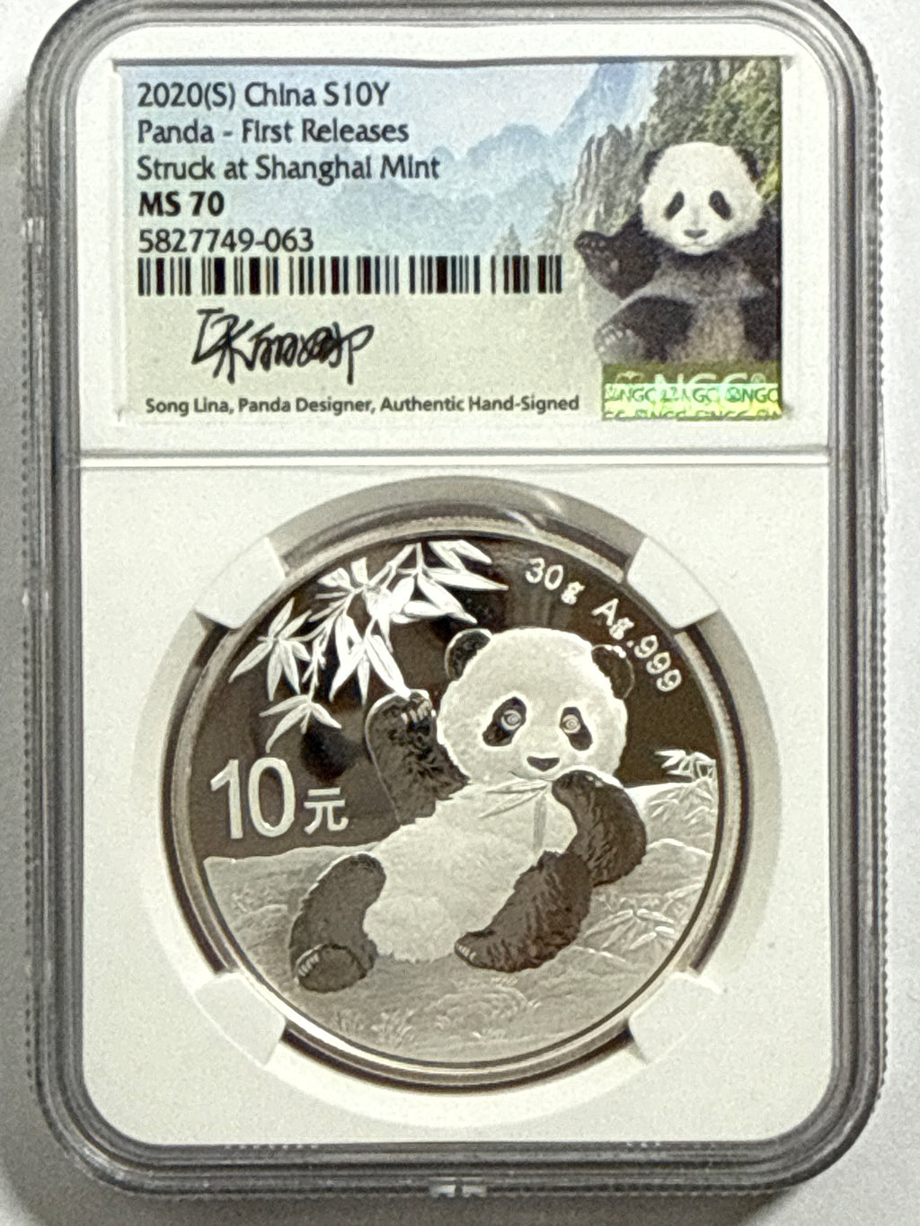 2020 (G/S/Y) China Silver Panda 10 Yuan 3-Coin Box Set NGC First Release MS70 Struck at(Shenzhen/Shanghai/Shenyang Mints) Song Lina