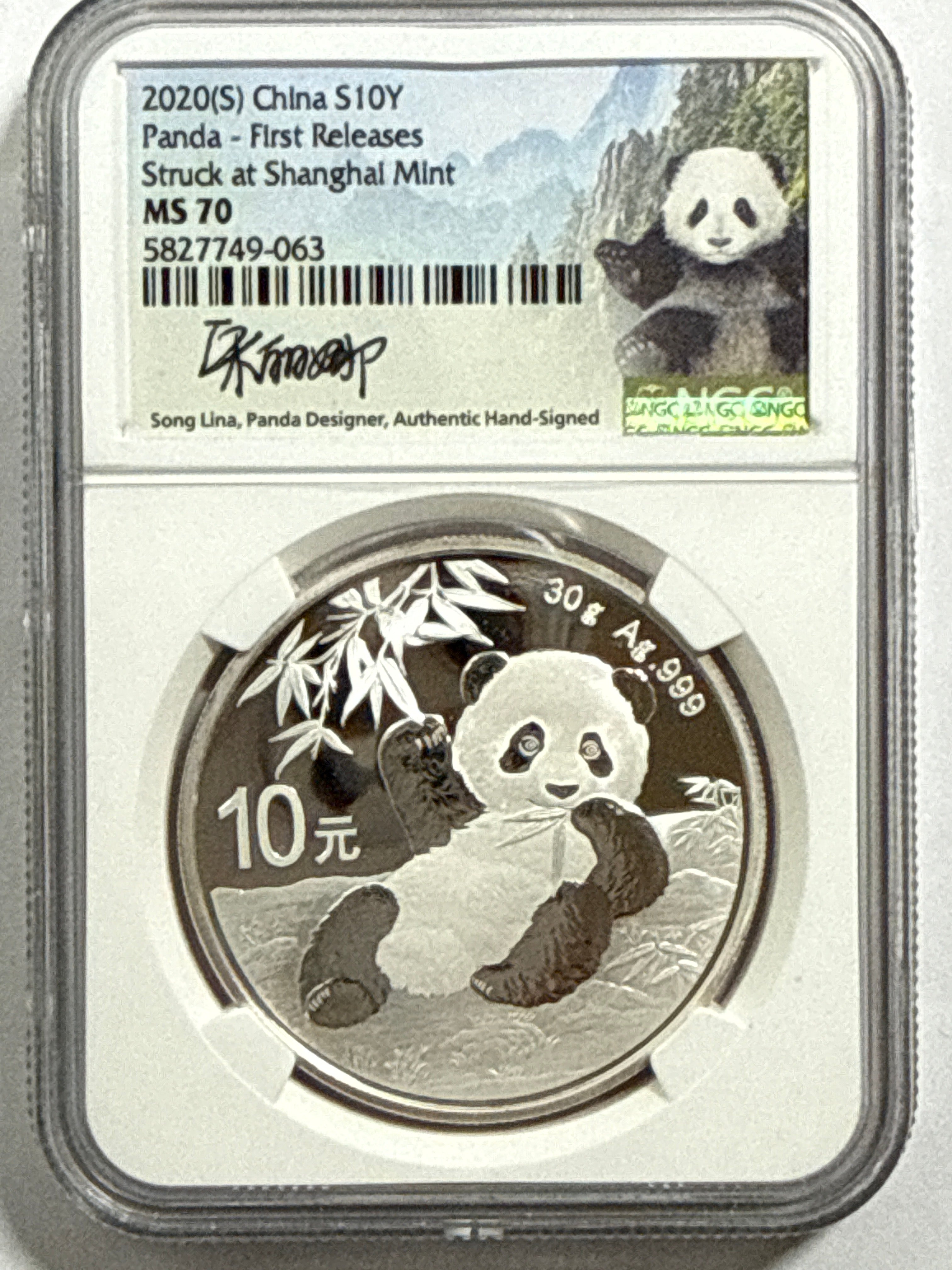 2020 (G/S/Y) China Silver Panda 10 Yuan 3 coin Box Set NGC First Release MS70 Struck at(Shenzhen/Shanghai/Shenyang Mints) Song Lina