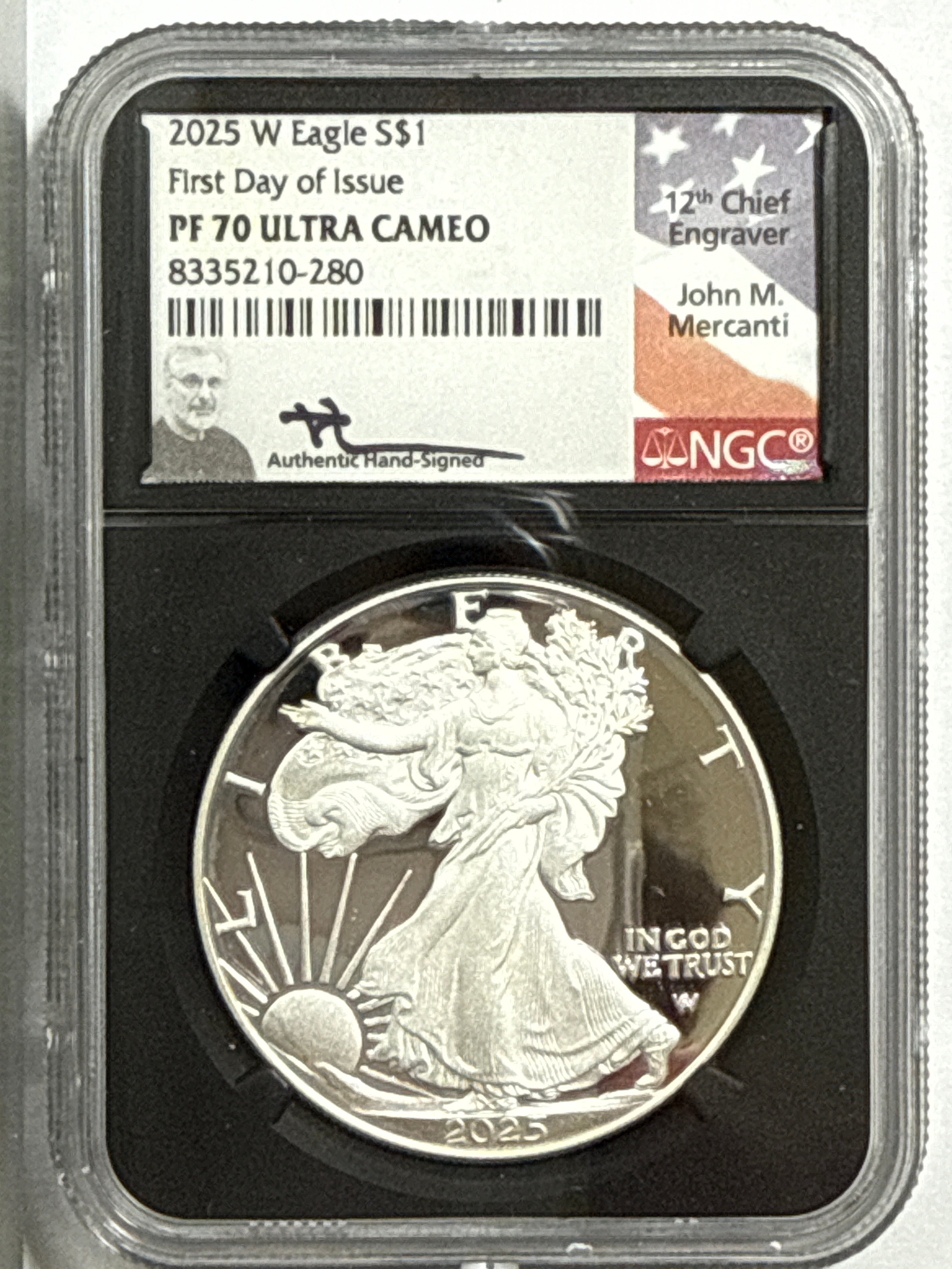 2025-W American Silver Eagle 6 Piece Set NGC PF70 UCAM FDOI FL Mercanti/Gaudioso/Ryder/Frost/Damstra/Trump