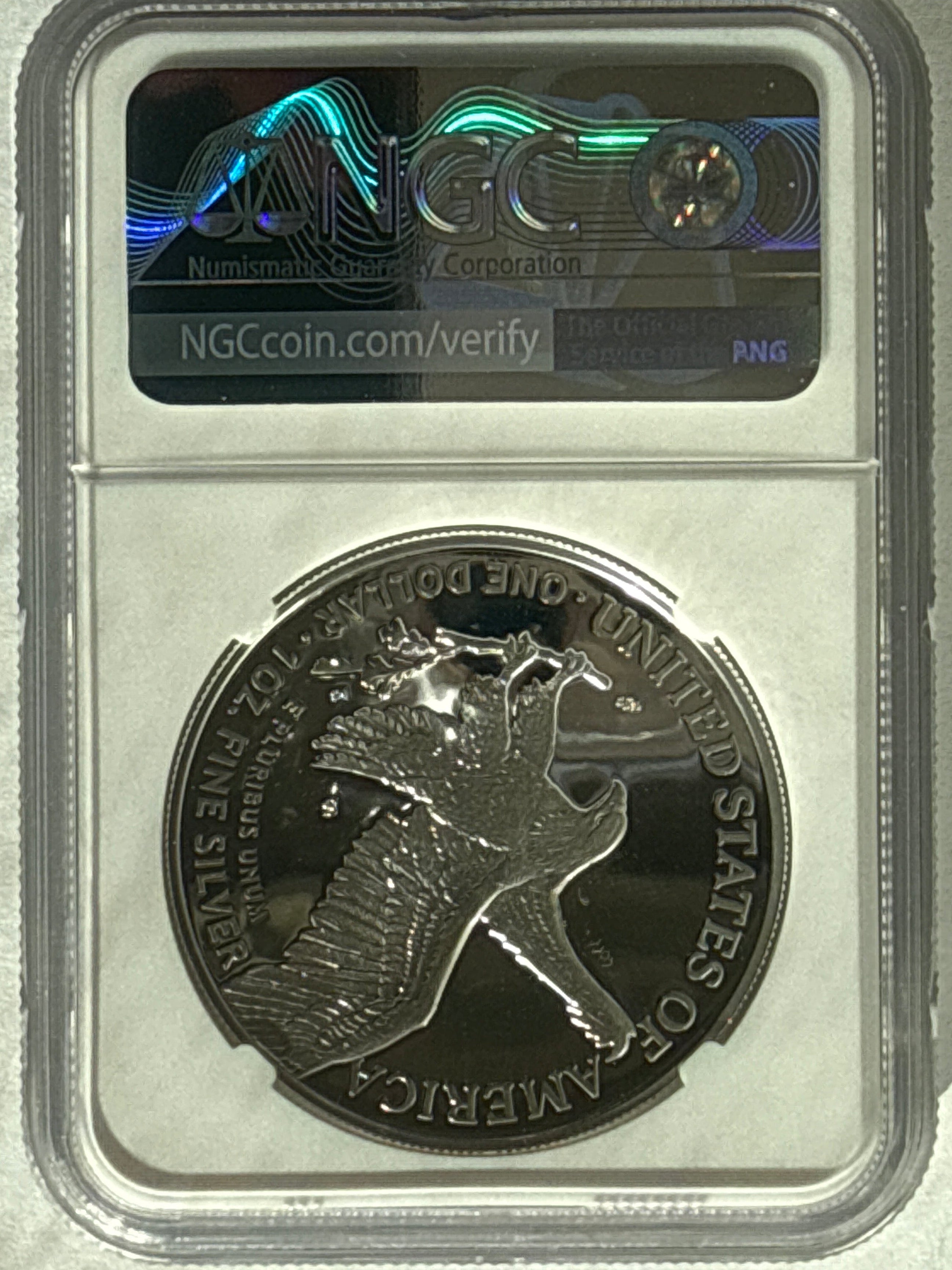 2021-S SAmerican Silver Eagle NGC PF70 UCAM FDOI Eagle Landing T-2 M. Gaudioso