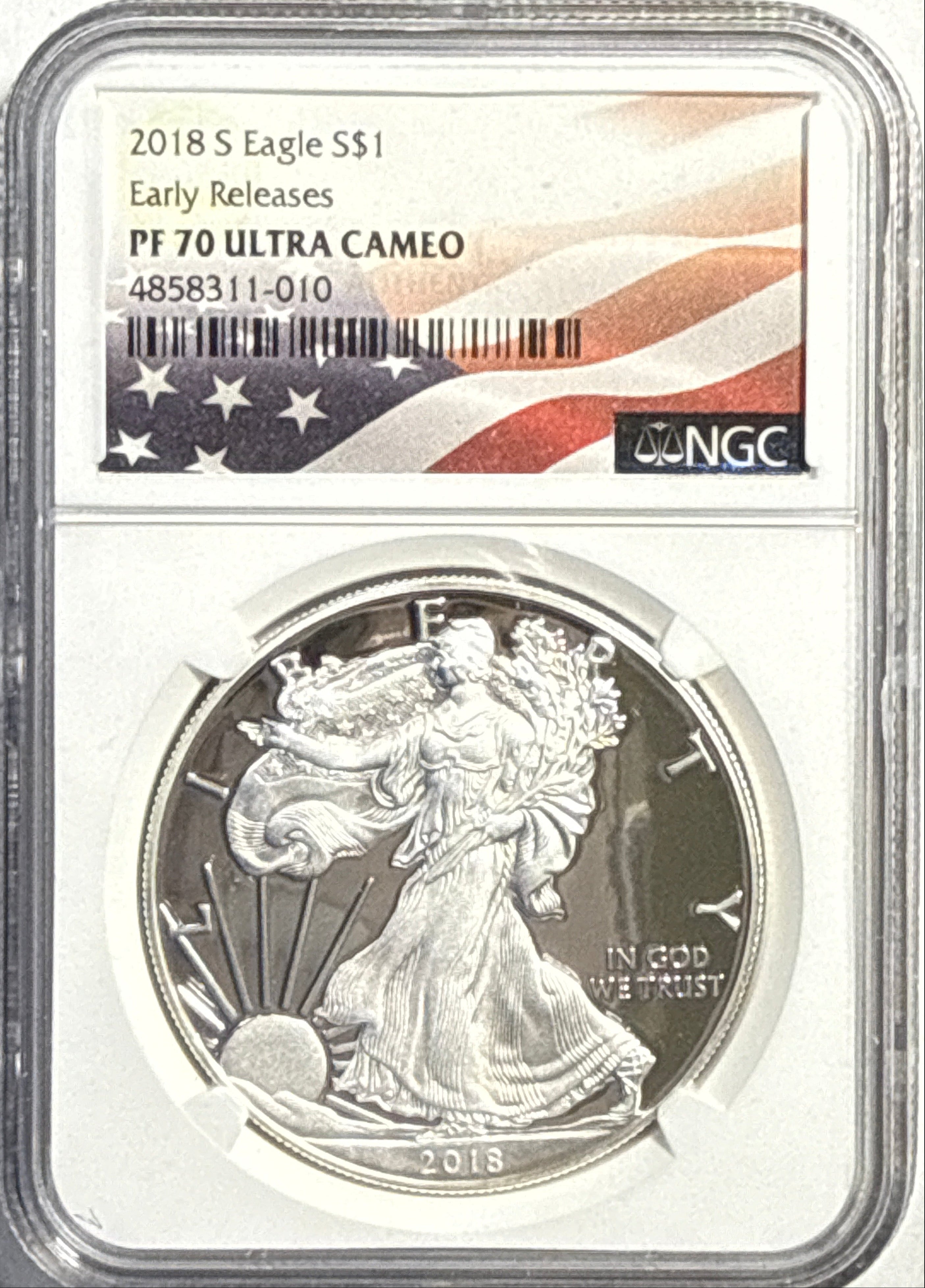 2018-S American Silver Eagle $1 NGC ER PF70 UCAM