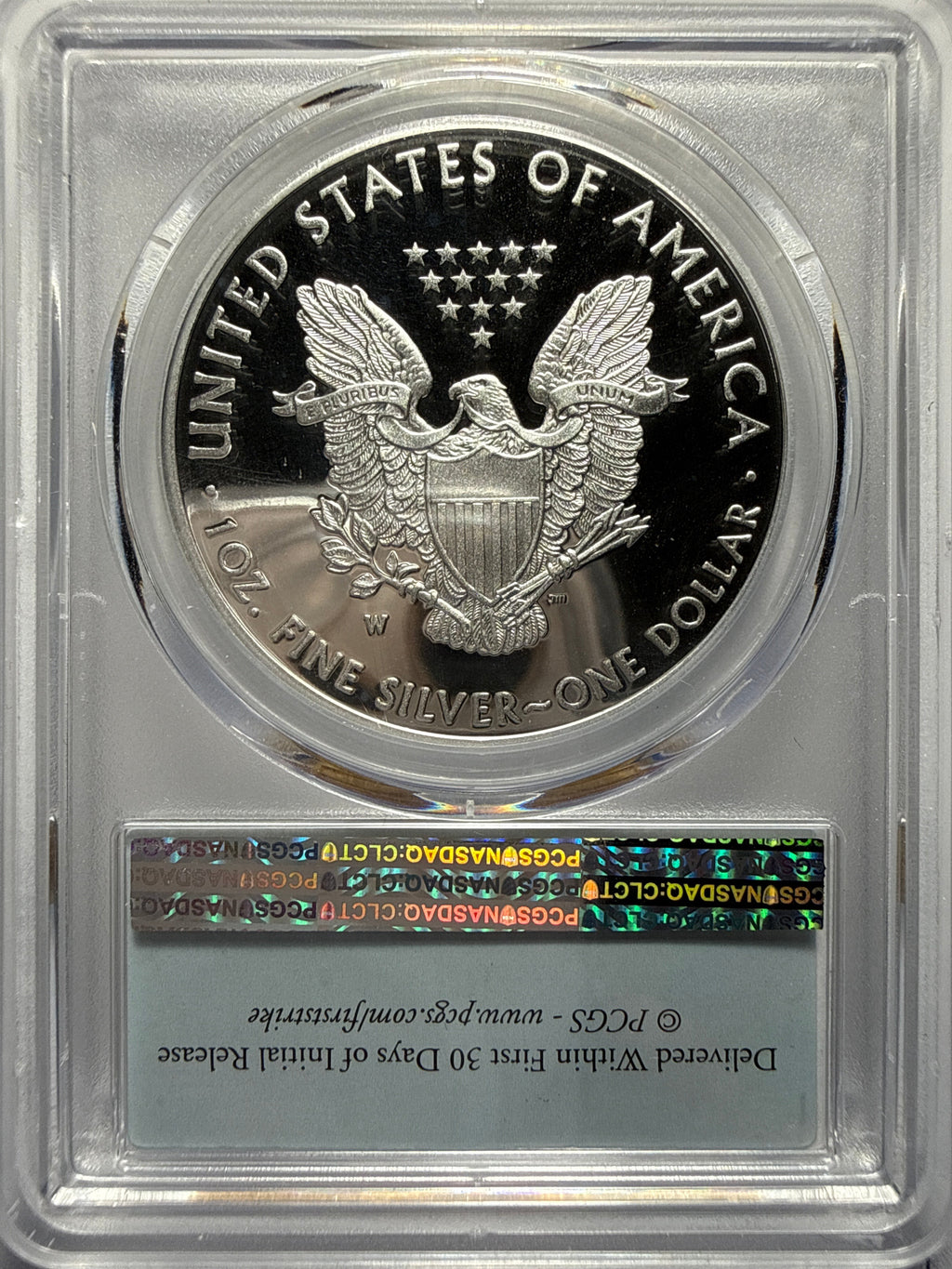 2016-W American Silver Eagle DCAM FS PR69 PCGS 30th Anniversary Lettered Edge