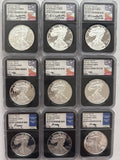 2020-W American Silver Eagle 9 Piece Set NGC PF70 UCAM First Day - Denver/Philadelphia/Washington Mercanti/Moy/Jones
