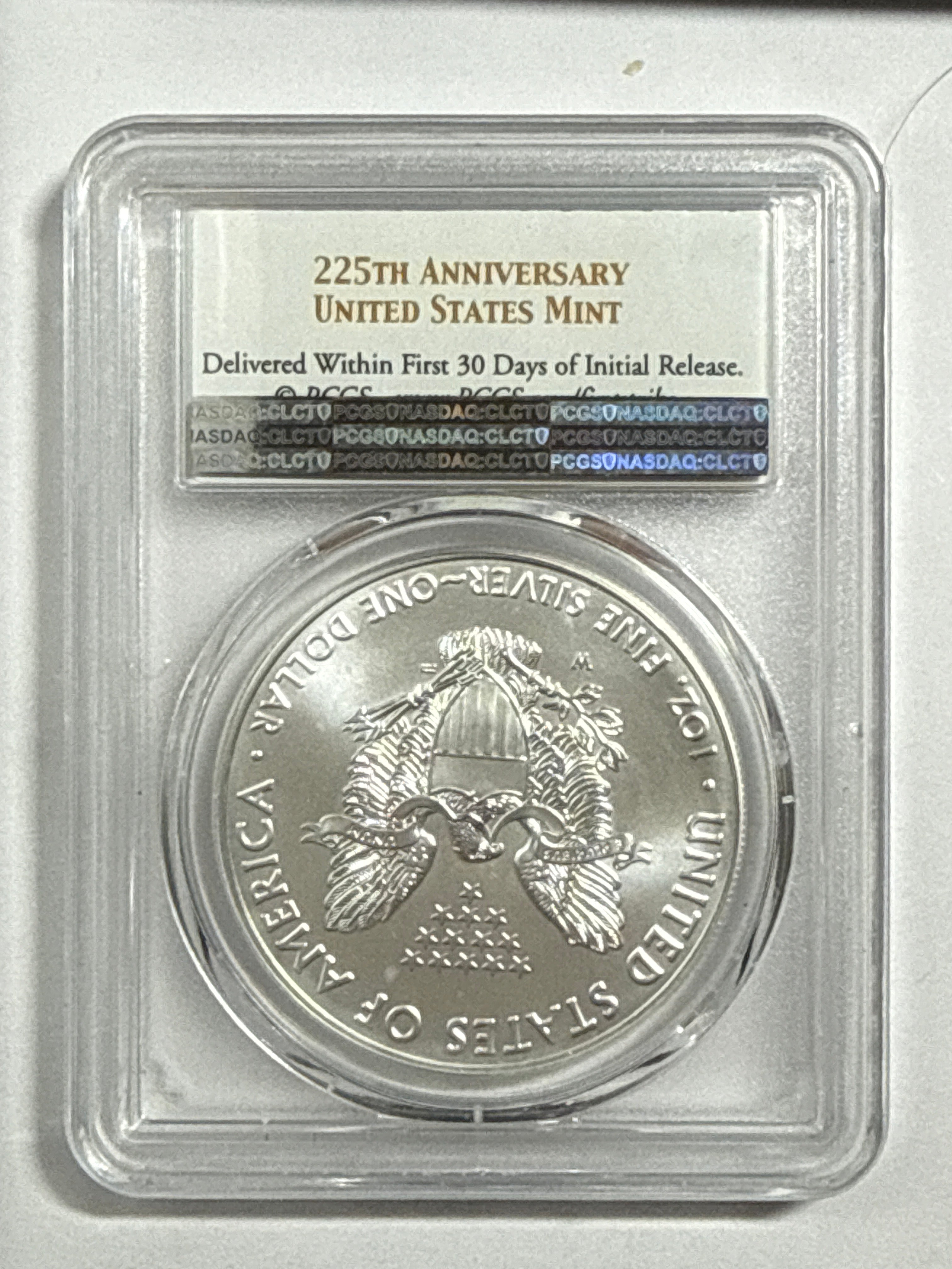 2017-W Burnished American Silver Eagle PCGS SP70 FS 225 Years