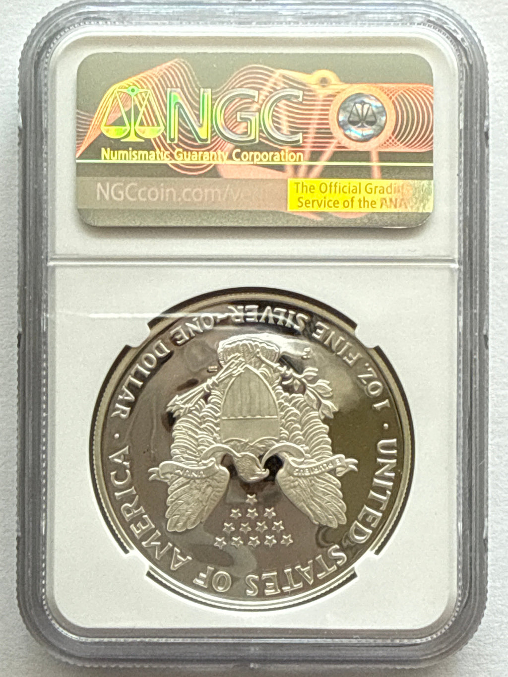 1995-P American Silver Eagle NGC 1 oz PF70 UCAM  J. M. Mercanti hand signed pop #1 Art Label