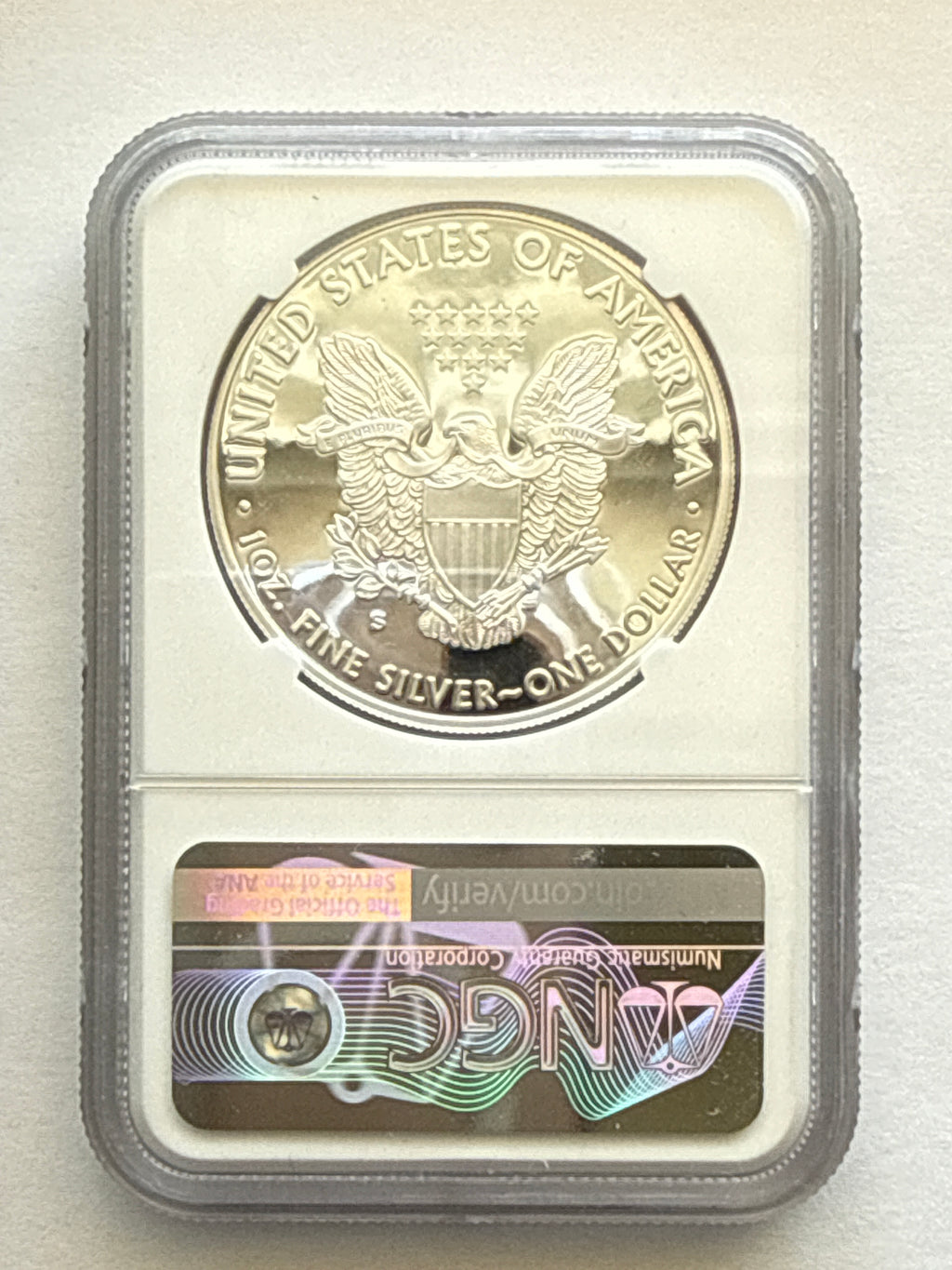 2018-S American Silver Eagle NGC 1 oz PF70 UCAM  J. M. Mercanti hand signed  Art Label