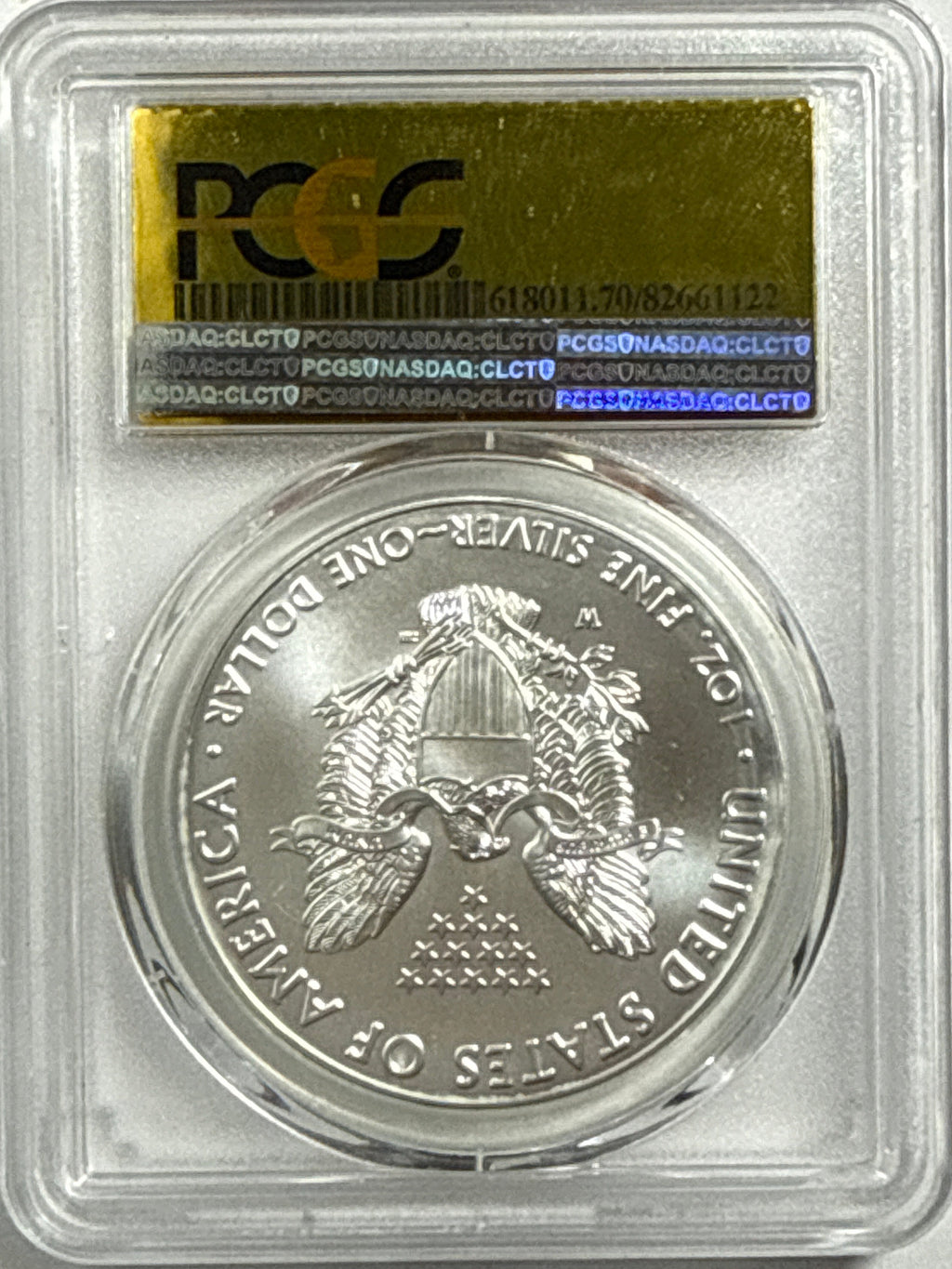 2016-W Burnished American Silver Eagle PCGS SP70 FDOI LE 30th Anniversary Gold Foil Label