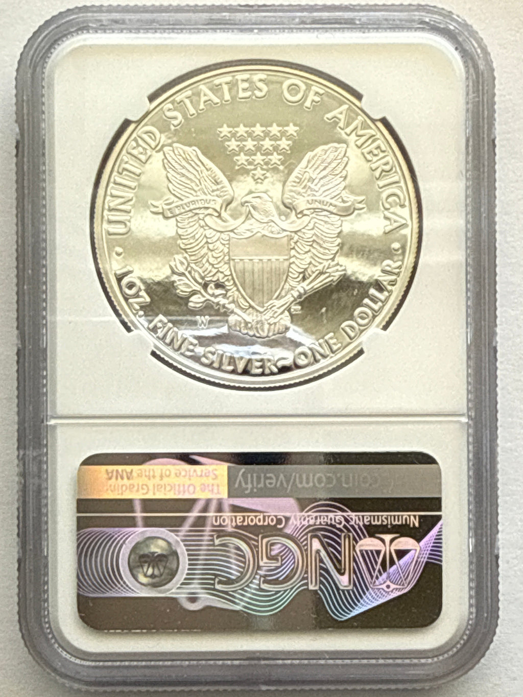 2008-W American Silver Eagle NGC 1 oz PF70 UCAM  J. M. Mercanti hand signed pop #12 Art Label