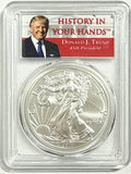 2017-W Burnished American Silver Eagle PCGS SP70 FDOI Trump Label