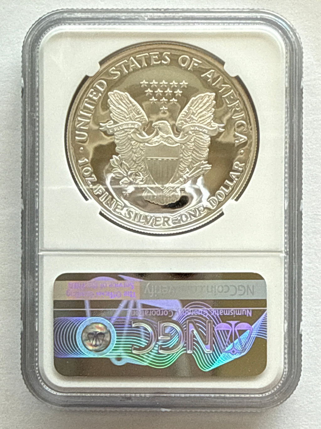 2002-W American Silver Eagle NGC 1 oz PF70 UCAM  J. M. Mercanti hand signed pop #9 Art Label
