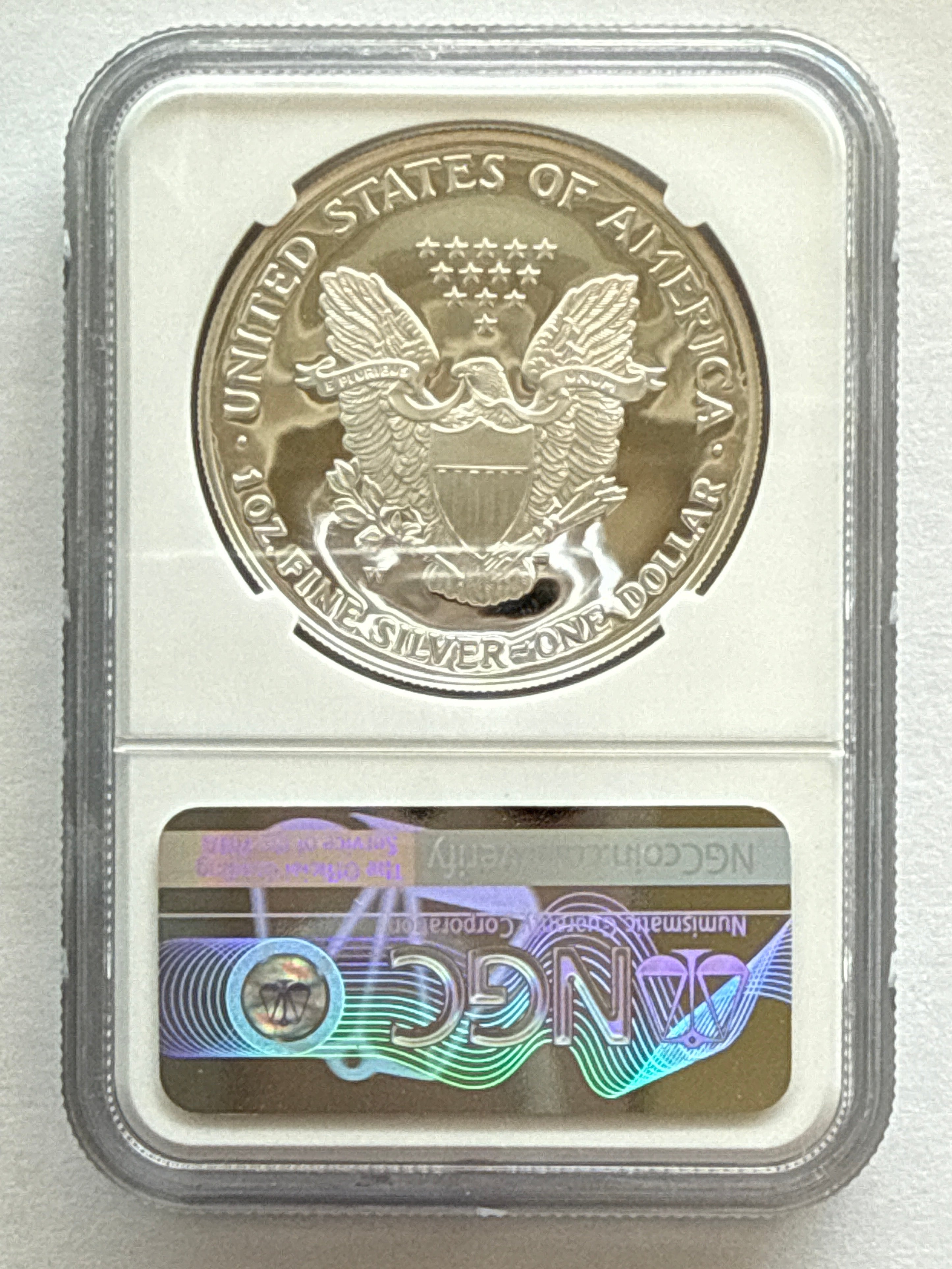 2002-W American Silver Eagle NGC 1 oz PF70 UCAM  J. M. Mercanti hand signed pop #9 Art Label