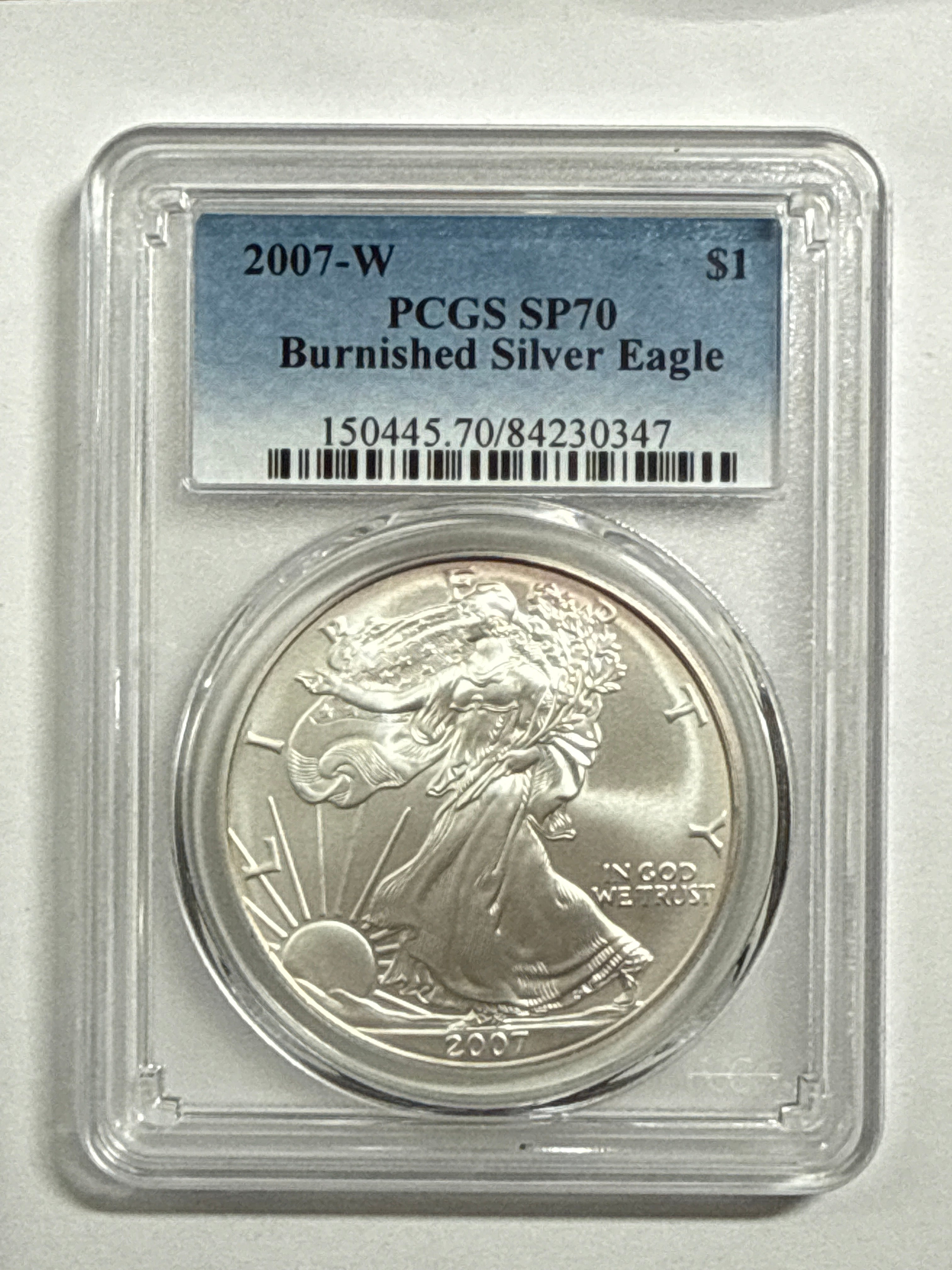 2007-W Burnished American Silver Eagle PCGS SP70 FS