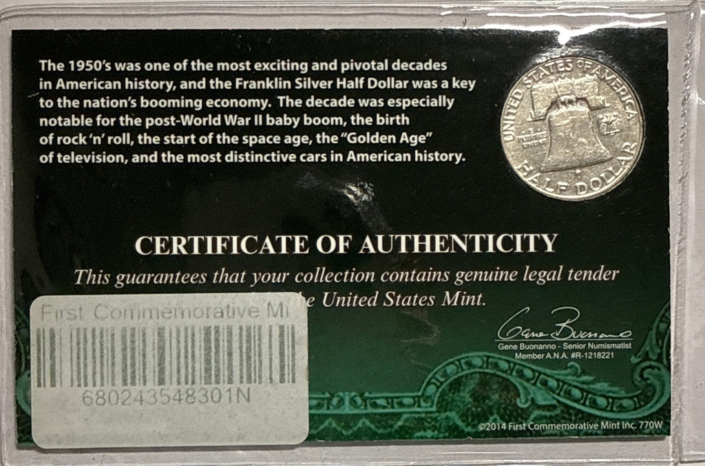1948-1963-D,P,S  American Franklin Silver Half Dollar Complete Set 35 coins  in Dansco COA 90 % silver.
