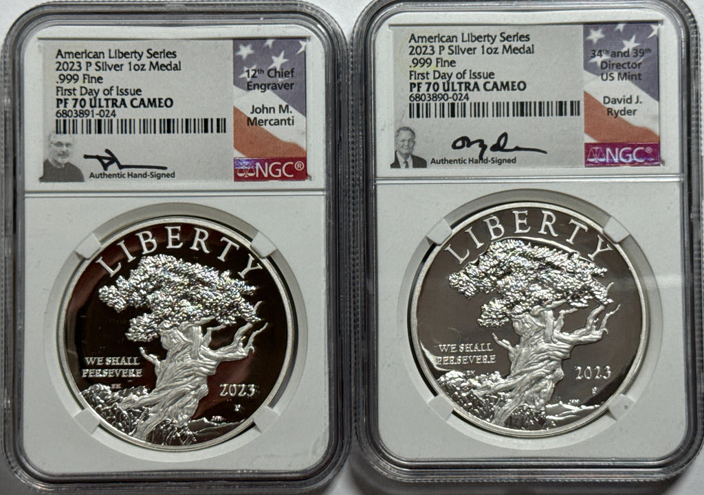 2023-P American Silver Eagle American Liberty Series 2 Coin Set NGC FDOI PF70 U CAM Mercant/Ryder
