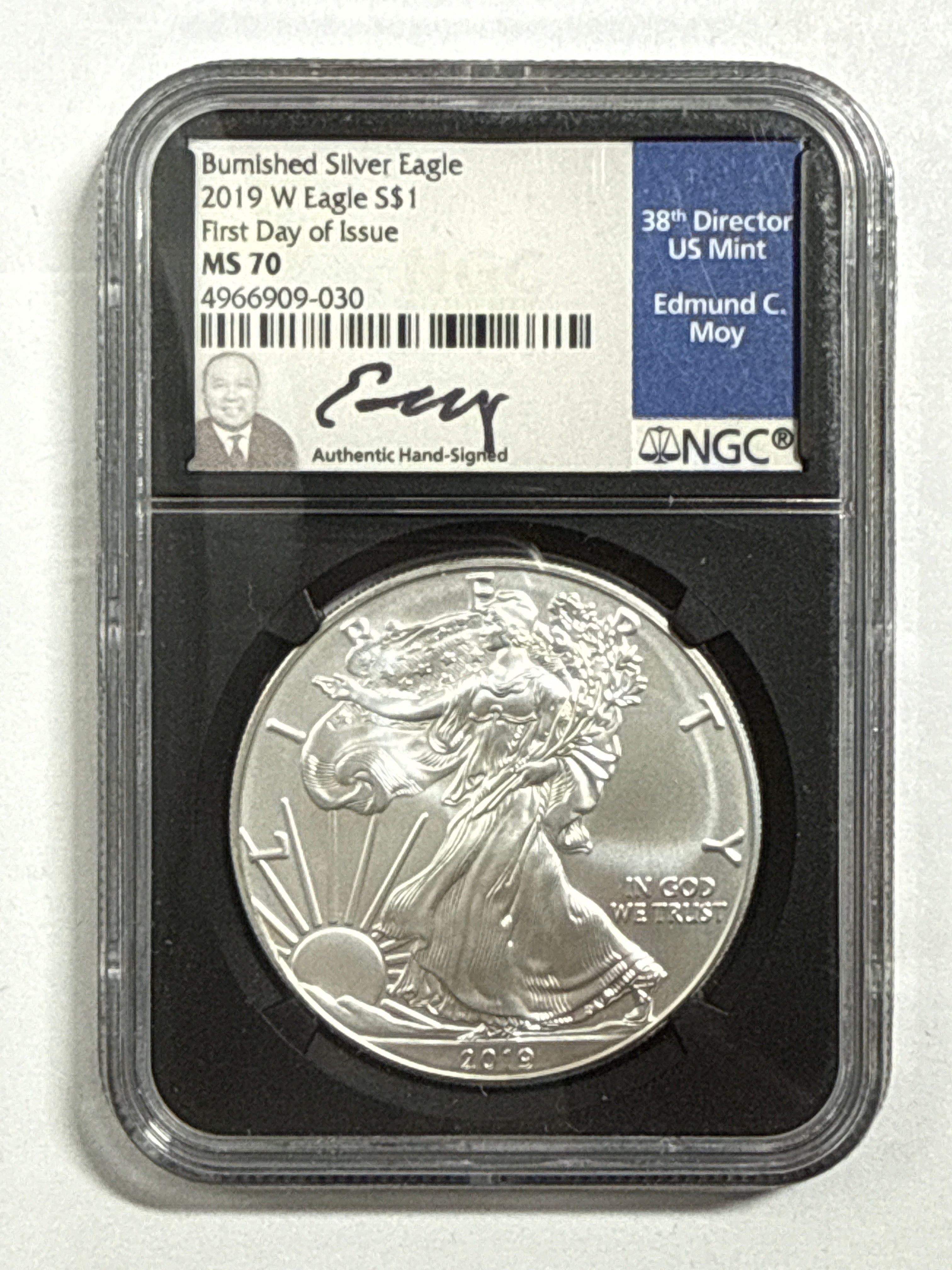 2019-W Burnished American Silver Eagle 3 Piece Set NGC MS70 FDOI Mercanti/Jones/Moy with display box