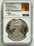 2016-W American Silver Eagle NGC 1 oz PF70 UCAM  J. M. Mercanti hand signed 30th Anniv LE Art Label
