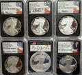 2025-W American Silver Eagle 6 Piece Set NGC PF70 UCAM FDOI FL Mercanti/Gaudioso/Ryder/Frost/Damstra/Trump