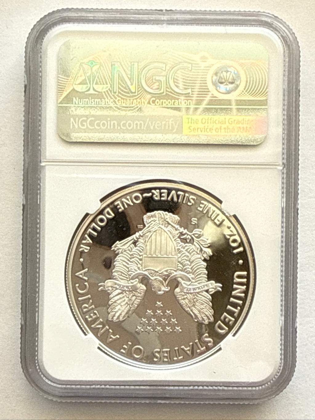 2018-S American Silver Eagle NGC 1 oz PF70 UCAM  J. M. Mercanti hand signed  Art Label