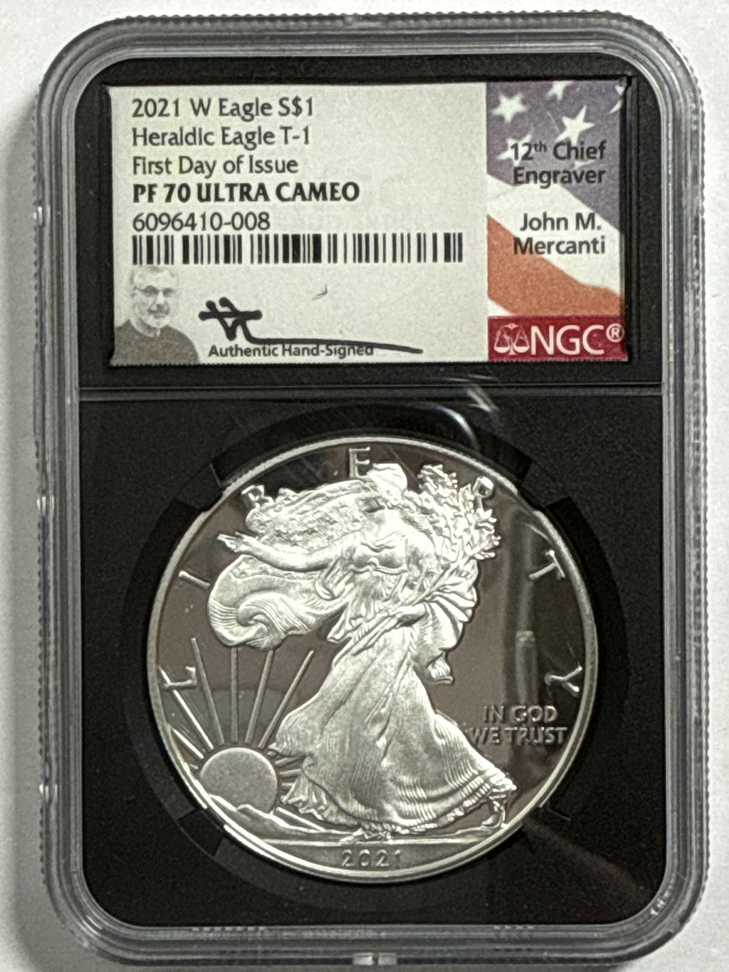 2021-W American Silver Heraldic Eagle T-1 3 Piece Set NGC FDOI PF70 UCAM Mercanti/Jones/Moy Hand Signed