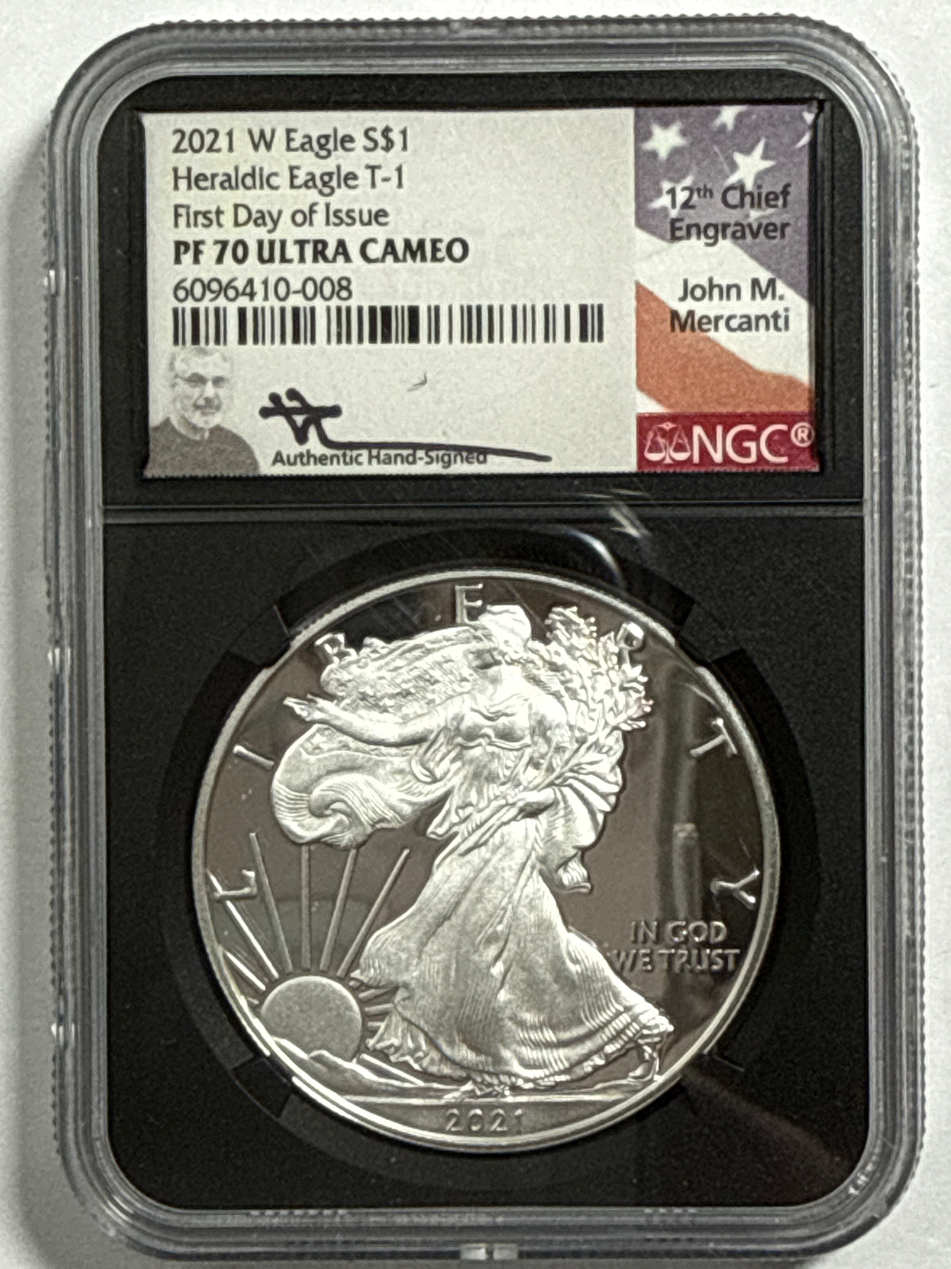 2021-W American Silver Heraldic Eagle T-1 3 Piece Set NGC FDOI PF70 UCAM Mercanti/Jones/Moy Hand Signed
