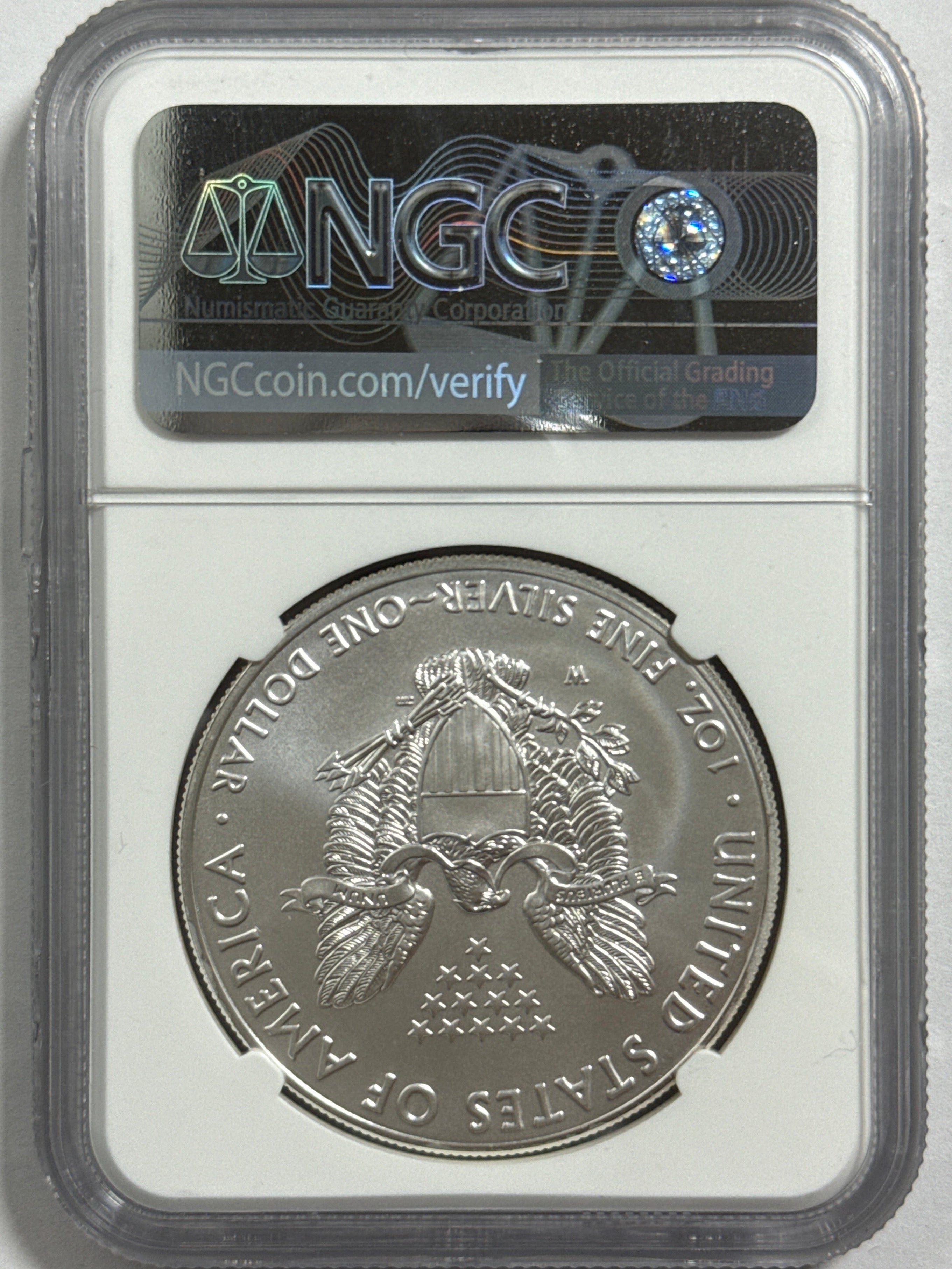 2017-W Burnished American Silver Eagle NGC MS70 FDOI FL John Mercanti Hand Signed