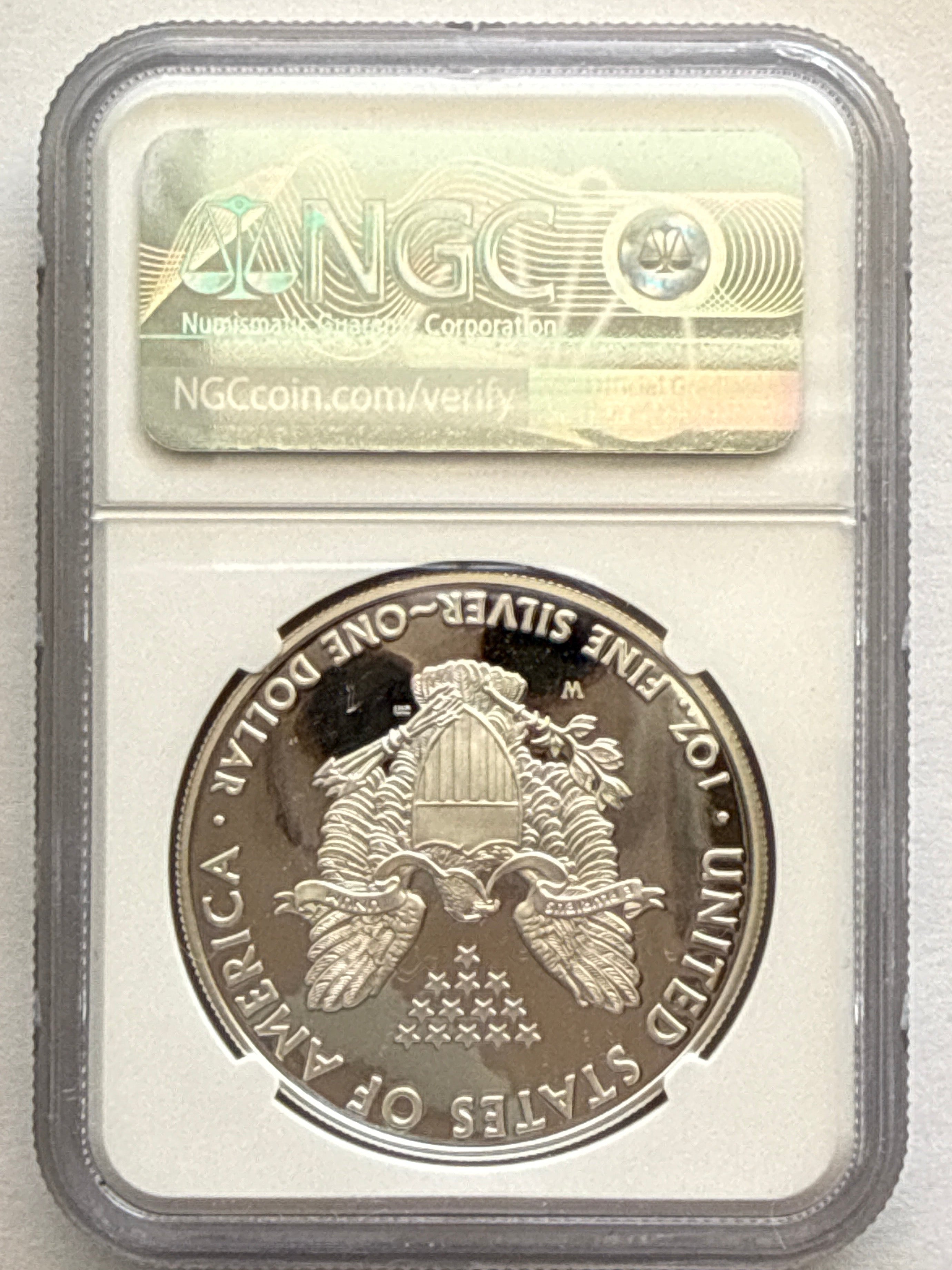2008-W American Silver Eagle NGC 1 oz PF70 UCAM  J. M. Mercanti hand signed pop #12 Art Label