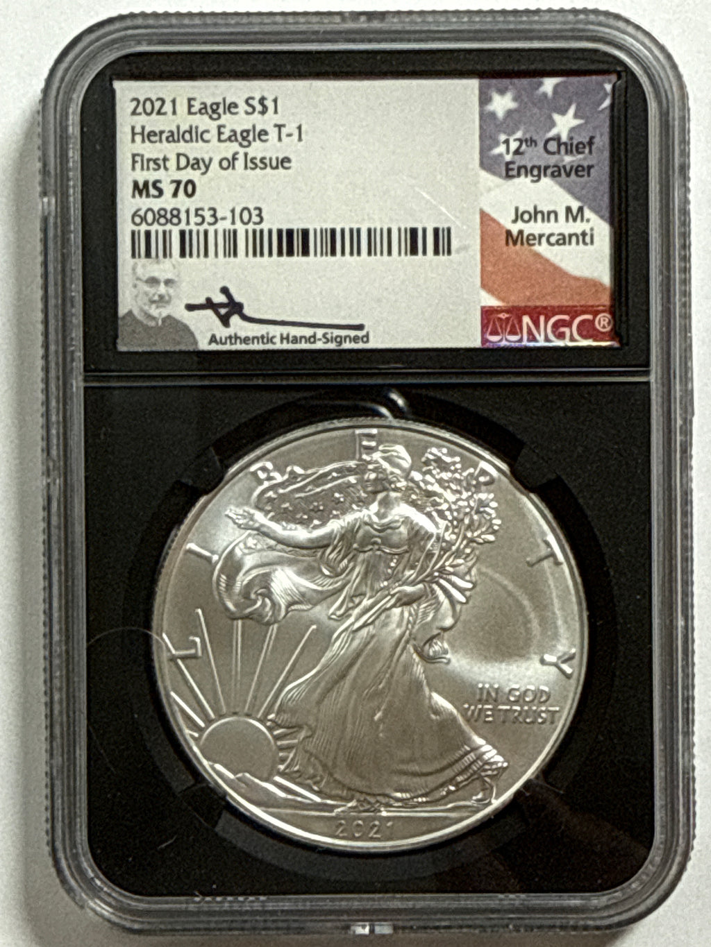 2021-P/S American Silver Eagle T-1 Emergency Production 6-Coin Box Set NGC MS70 FDOI Mercanti/Jones/Moy