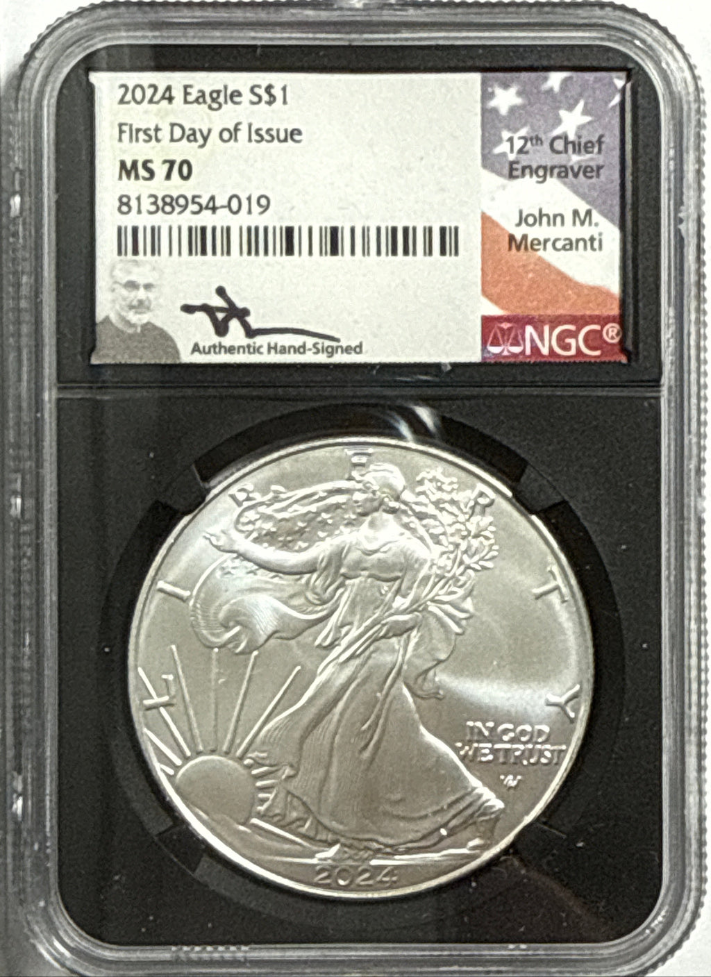 2024 American Silver Eagle 5-Coin Set NGC FDOI MS70 Mercanti/Ryder/Jones/Gaudioso/Damstra