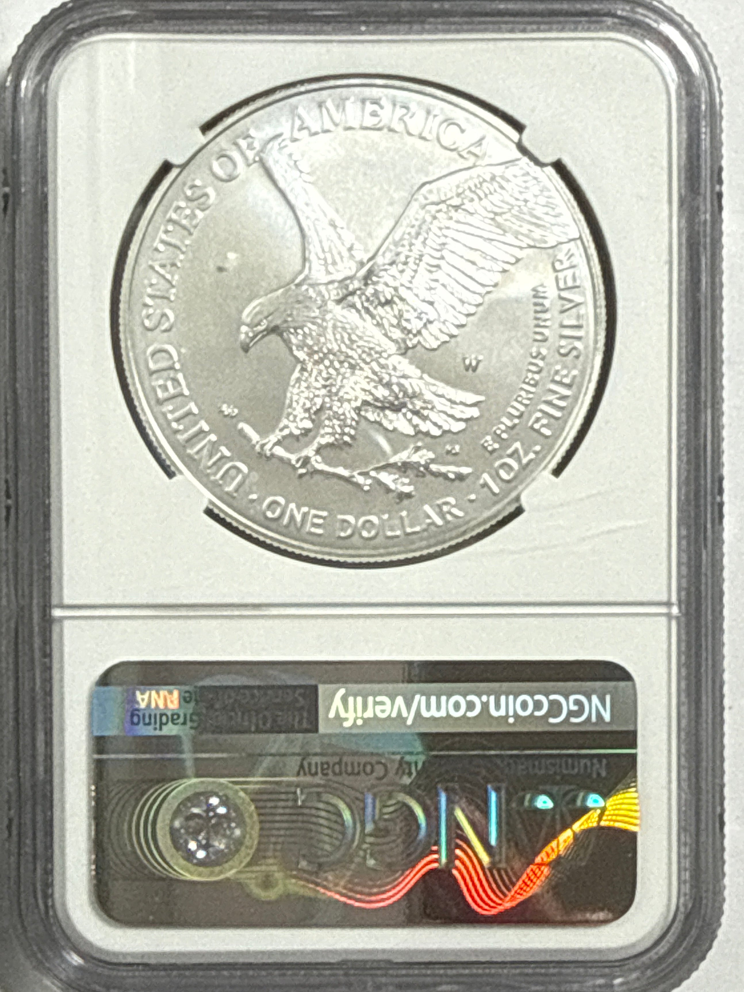 2022-W Burnished American Silver Eagle NGC MS70 Advance Release  Michael Gaudioso Hand Signed