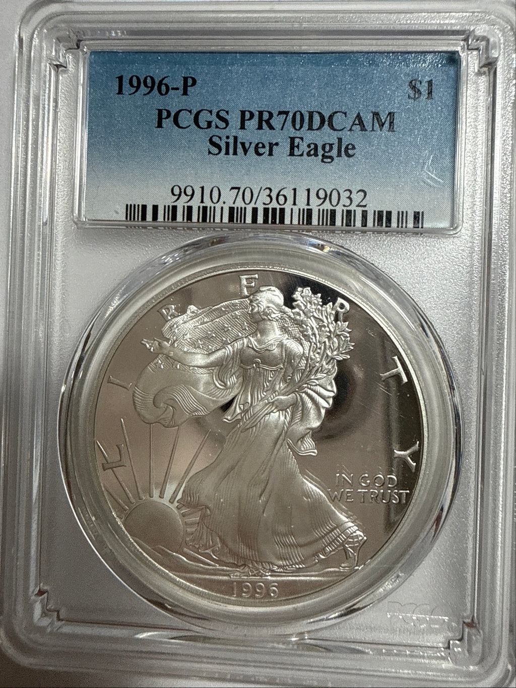 1996-P American Silver Eagle PR70 DCAM PCGS