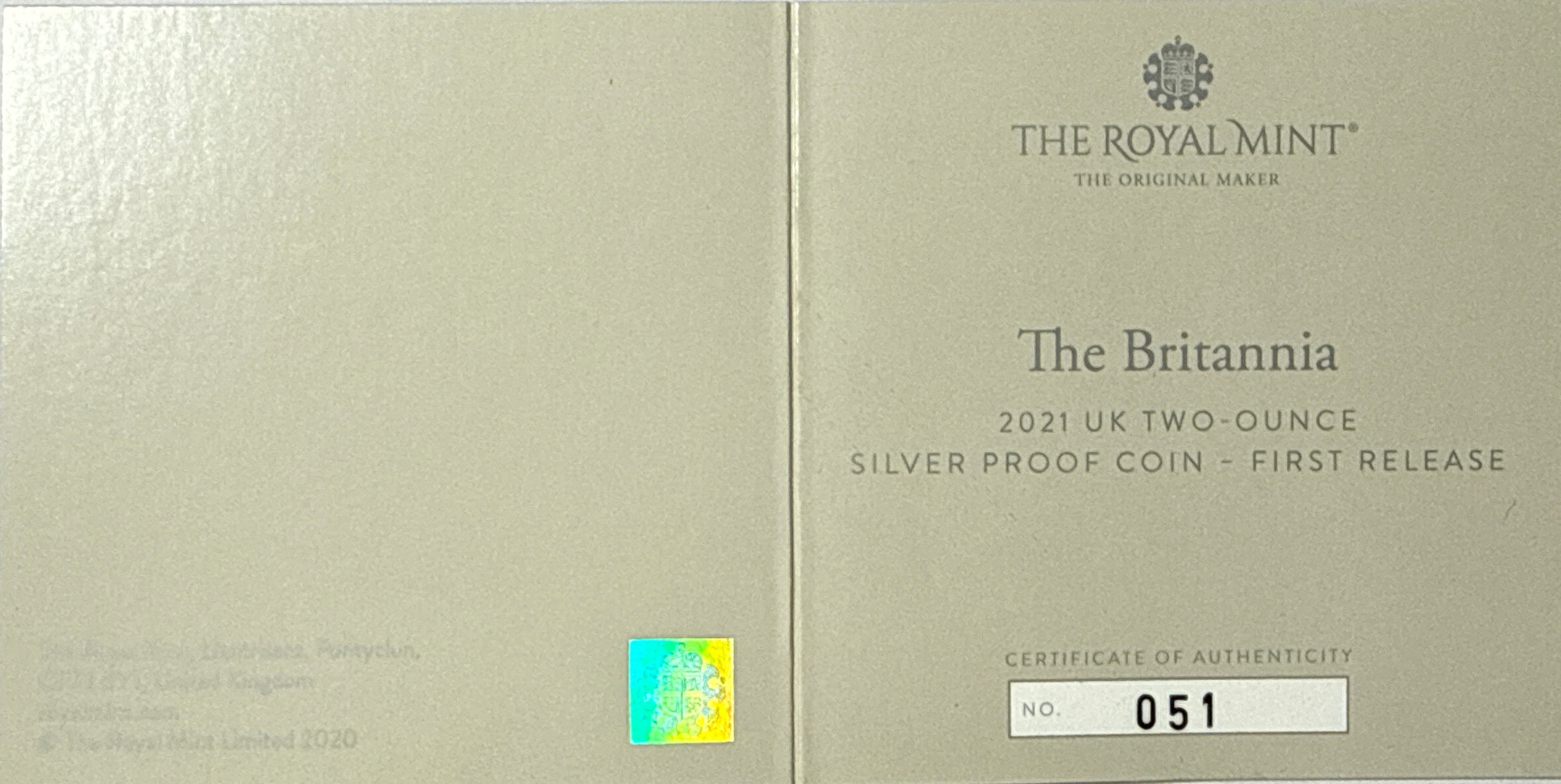 2021 2oz G. Britain £5 Britannia Lion NGC FDI PF70 UCAM