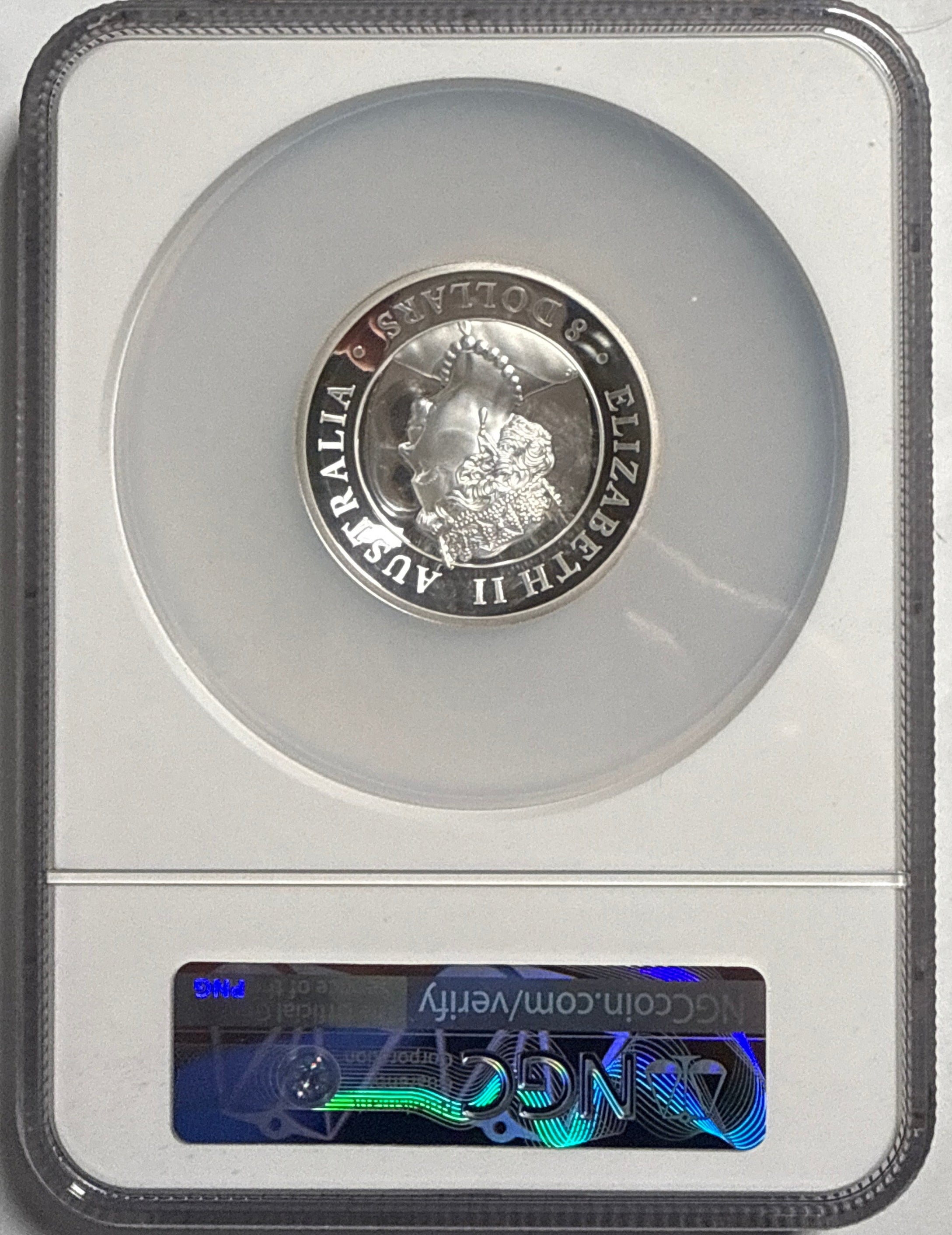 2020P Australia 5 oz $8 Silver Wedge-Tailed Eagle-Incluse NGC High Relief-Incluse PF70 UCAM  Mercanti