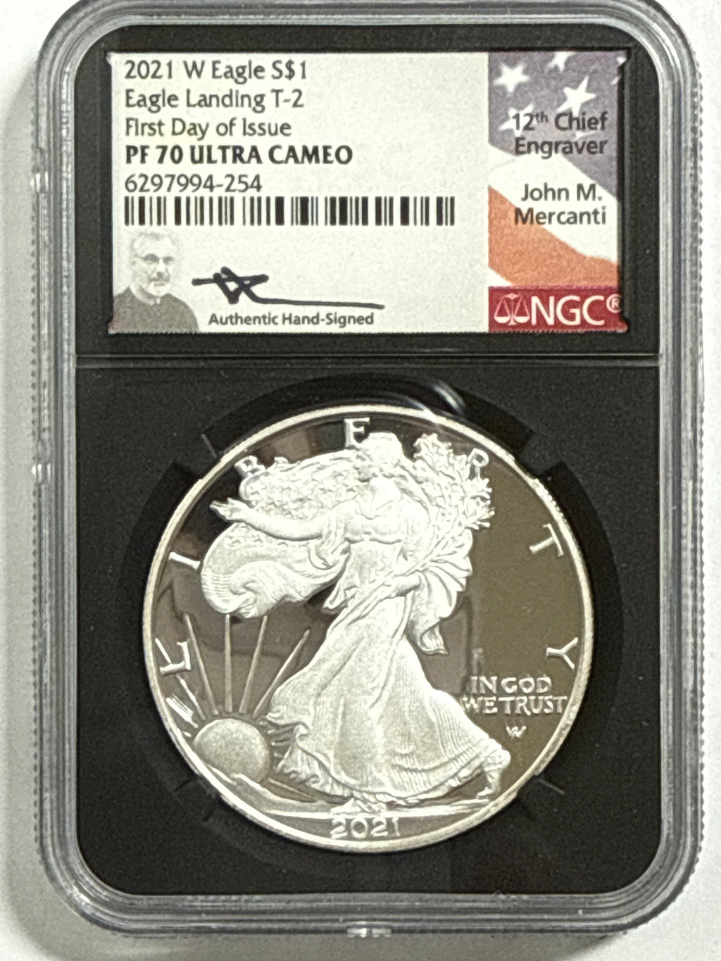 2021-W American Silver Eagle T-2 3-Coin Box Set NGC PF70 UCAM/PCGS PR70 DCAM FDOI Mercanti/Gaudioso/Damstra