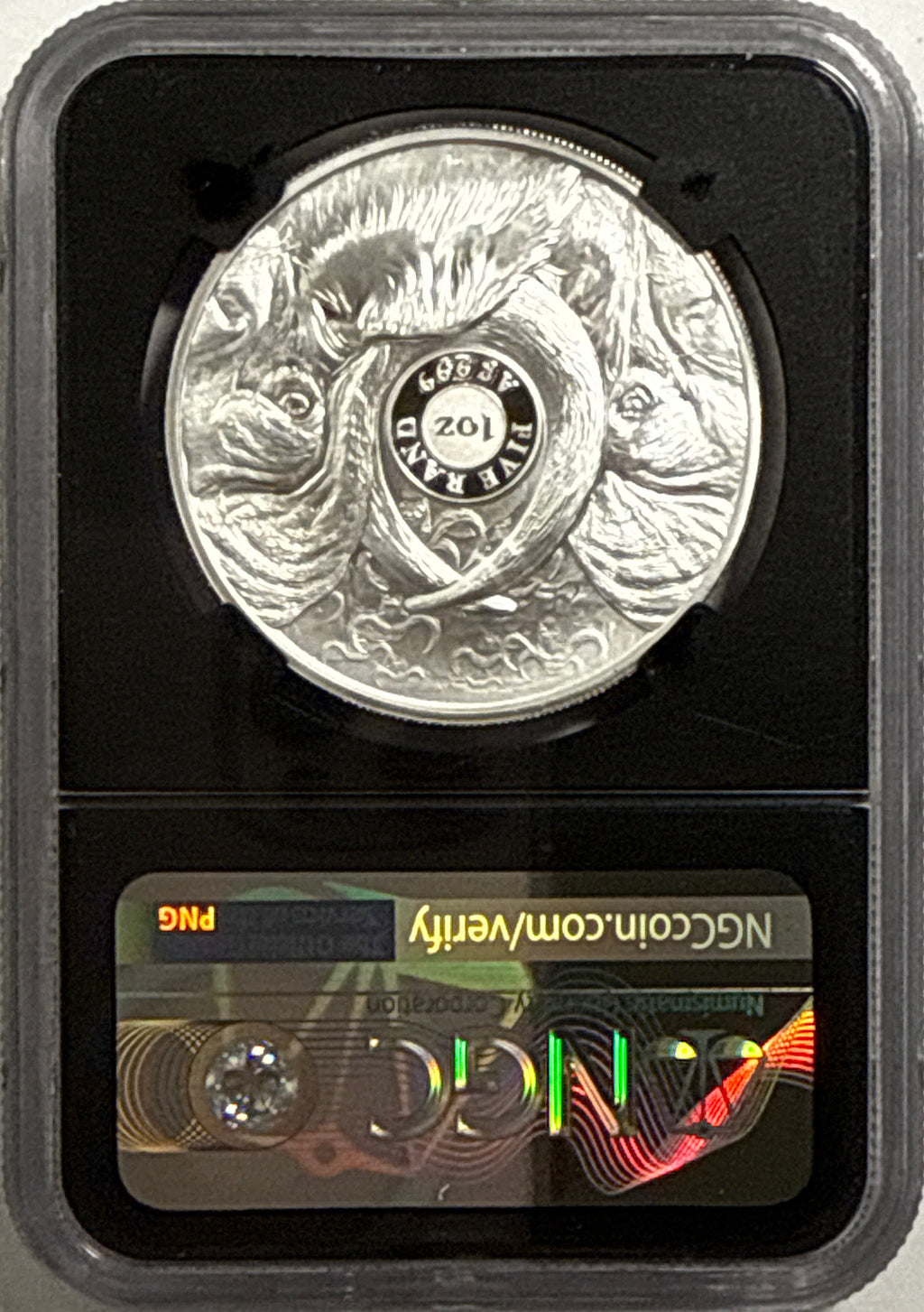 2019/2020/2021/ South Africa NGC FDI PF70 UCAM S5R Big 5 Elephant/Lion/Rhino/Spotted Leopard/Buffalo Tumi Tsehio signed