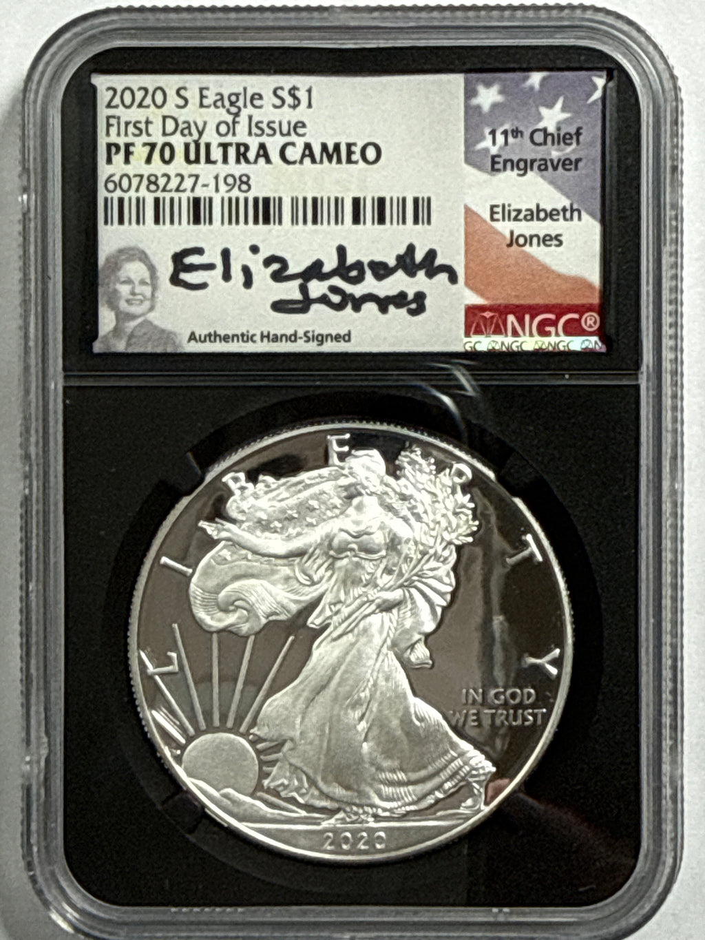 2020-S American Silver Eagle T-1 3 Piece Set NGC FDOI PF70 UCAM Mercanti/Jones/Moy Hand Signed