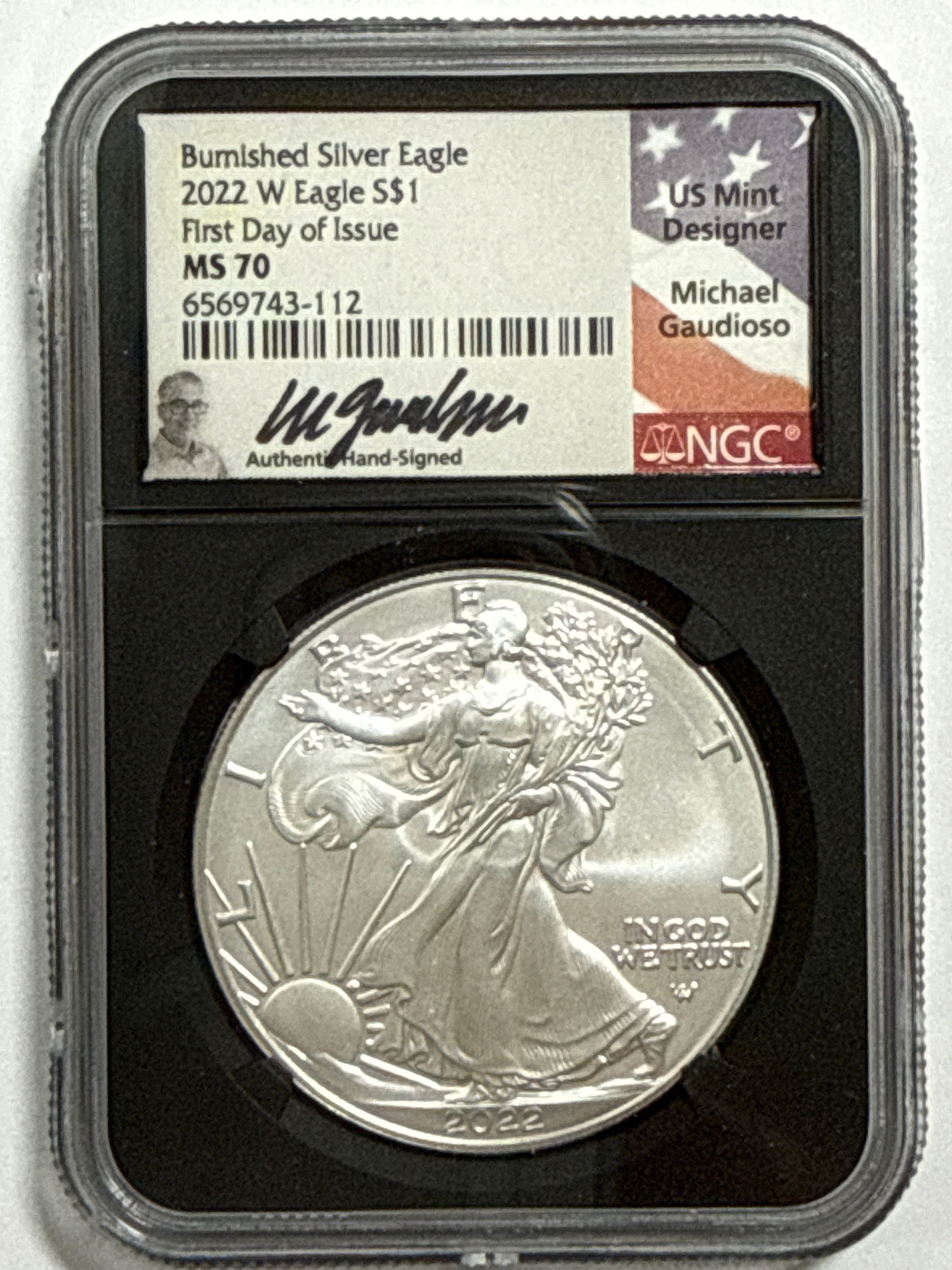2022-W Burnished American Silver Eagle 5-Coin Box Set NGC MS70 FDOI Mercanti/Gaudioso/Ryder/Jones/Damstra