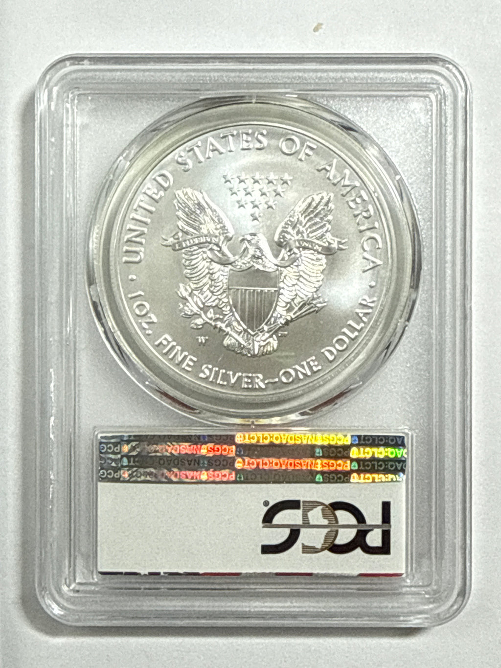 2018-W Burnished American Silver Eagle PCGS SP70 FS Flag Label