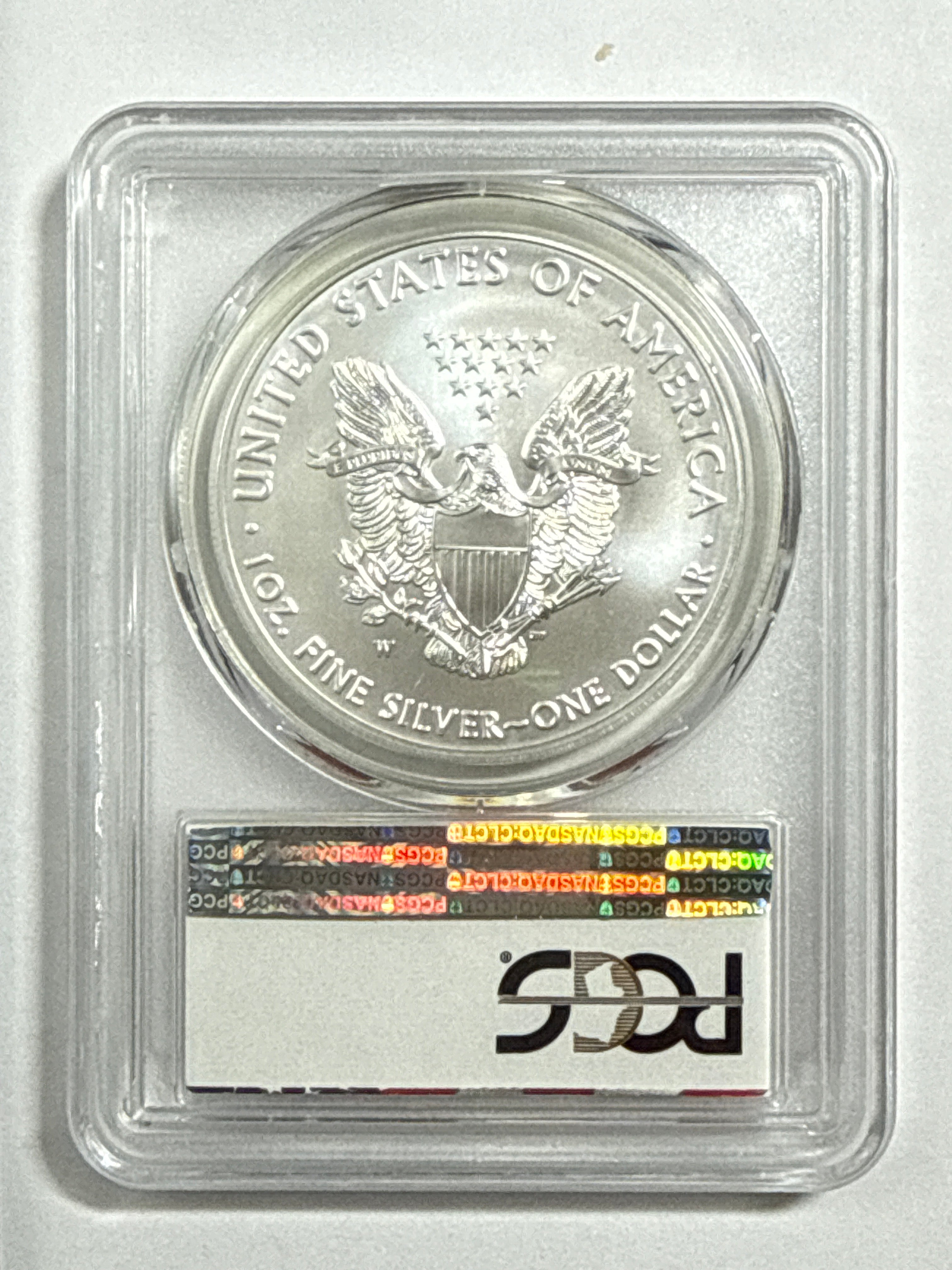 2018-W Burnished American Silver Eagle PCGS SP70 FS Flag Label