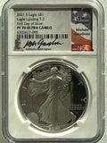 2021-S SAmerican Silver Eagle NGC PF70 UCAM FDOI Eagle Landing T-2 M. Gaudioso