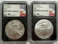 2021 American Silver Heraldic Eagle T-1 2 Piece Set NGC MS70 FDOI/Last Day of Production Mercanti