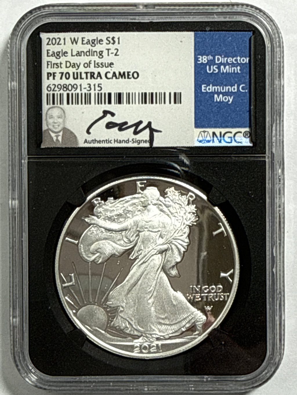 2021-W American Silver Eagle T-2 5 Piece Set NGC FDOI PF70 UCAM Mercanti/Gaudioso/Jones/Moy/Damastra Hand Signed
