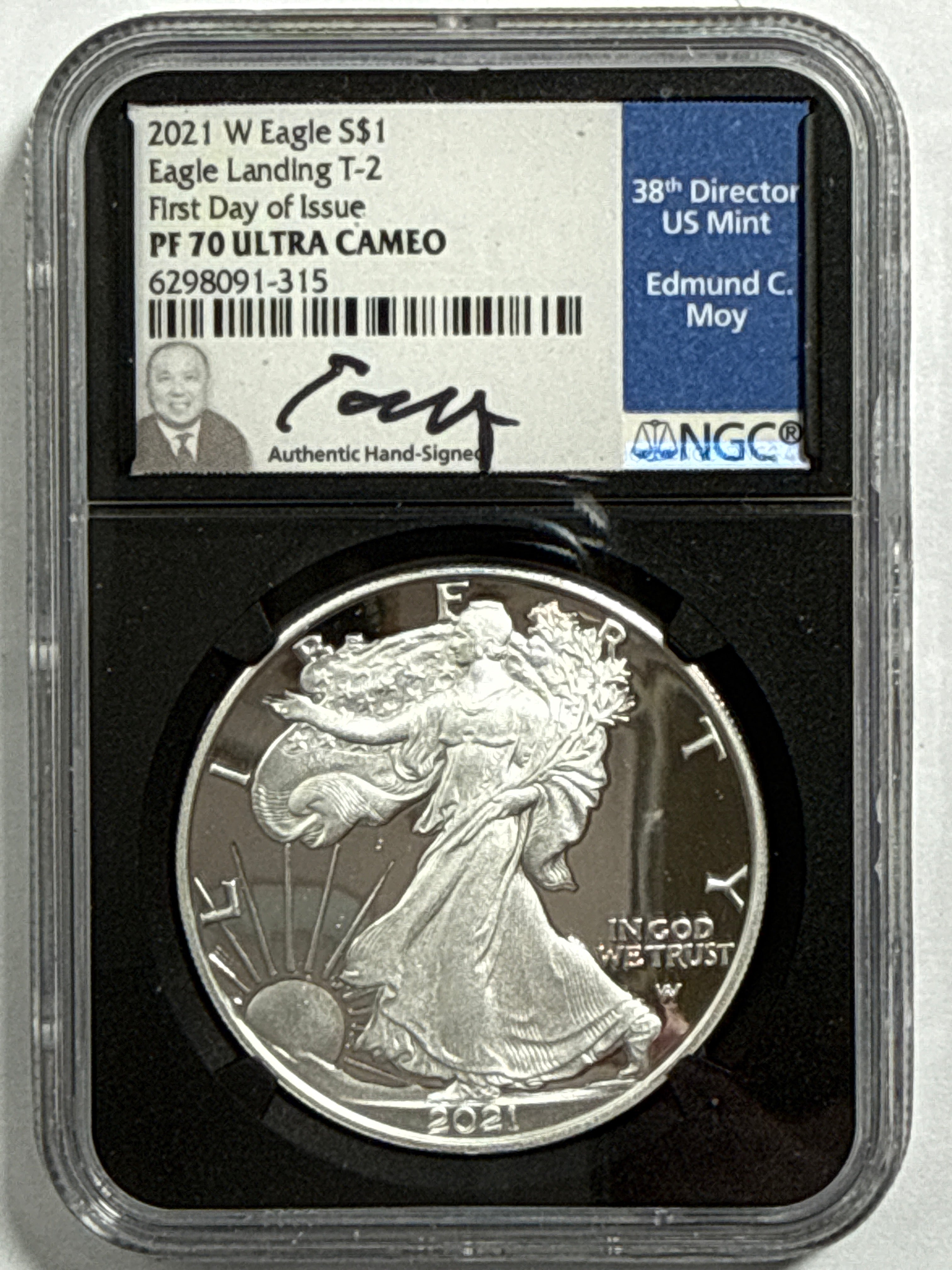 2021-W American Silver Eagle T-2 5 Piece Set NGC FDOI PF70 UCAM Mercanti/Gaudioso/Jones/Moy/Damastra Hand Signed