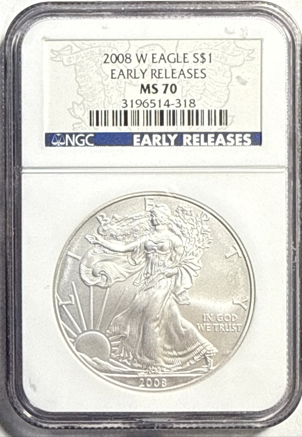 2008-W American Silver Eagle $1 NGC ER MS70
